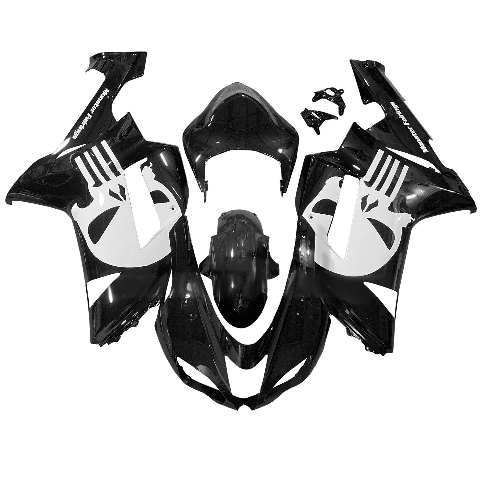 Injeksjon Fairing Kit Bodywork Plast Abs Fit for Kawasaki ZX6R 636 2007-2008