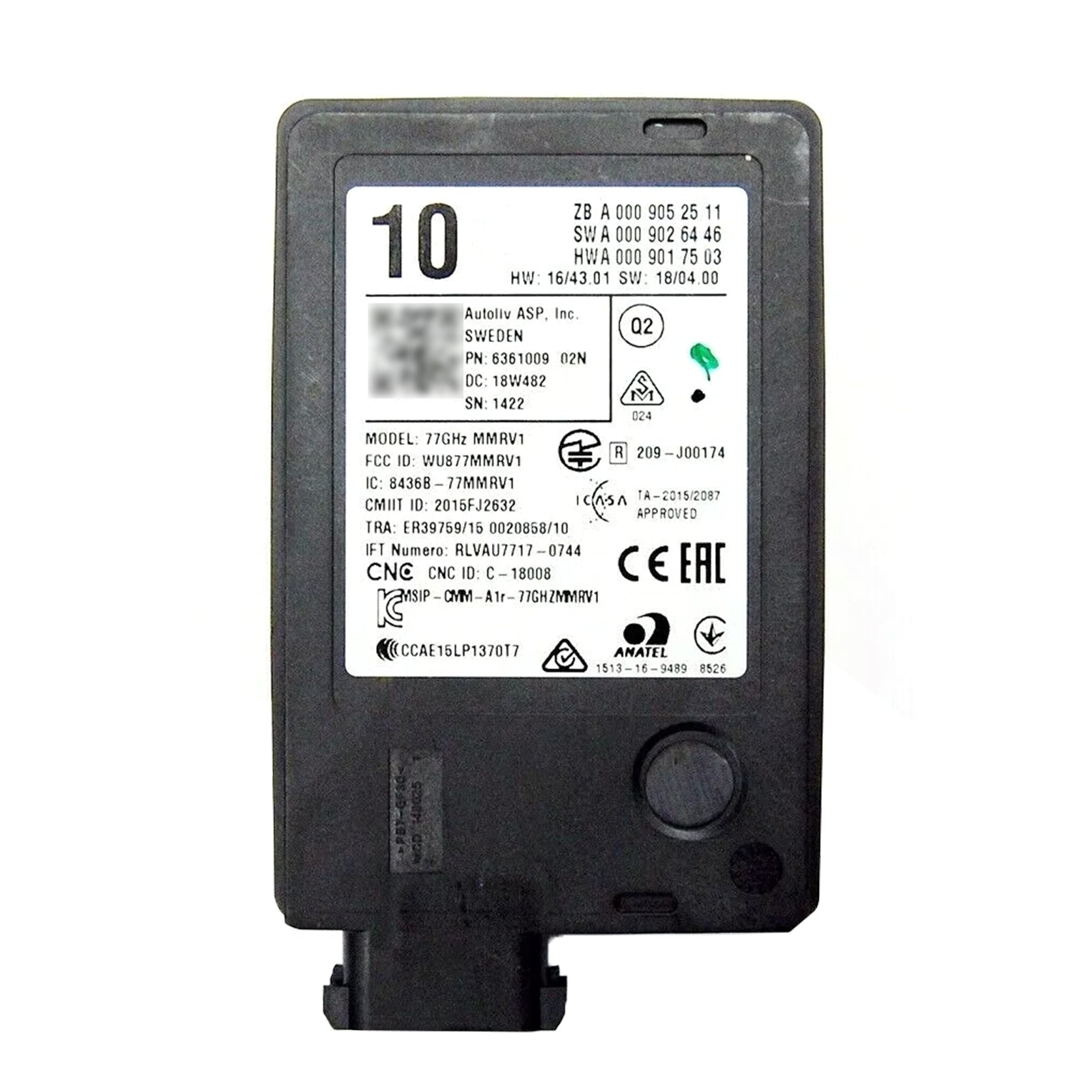 2018 års MERCEDES BENZ A Klasse W177 A220/D/4MATIC/D 4MATIC Ny radarsensor Distronic-styrenhet A0009052511