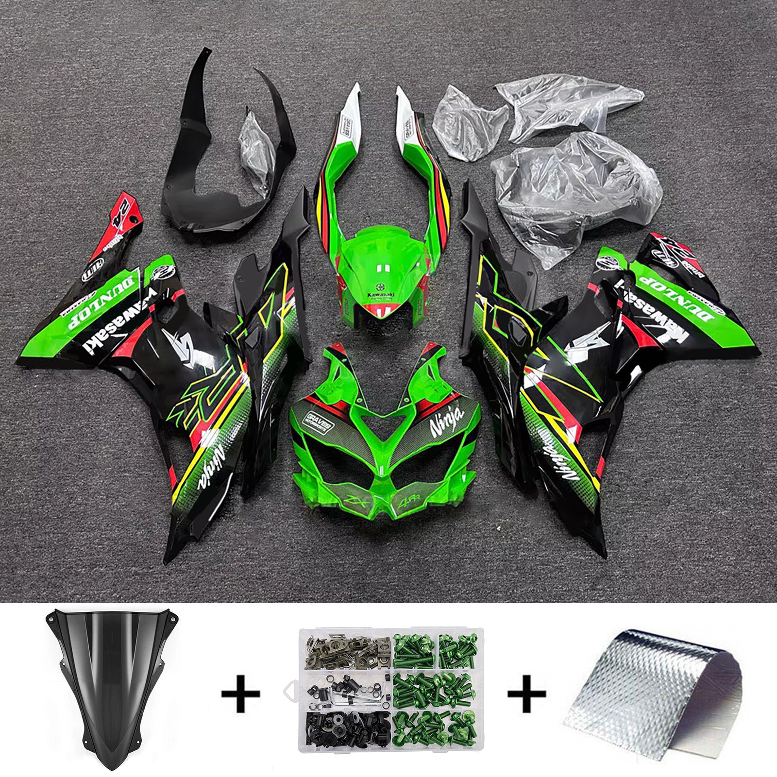 Kit carenatura iniezione adatto per Kawasaki Ninja ZX-25R ZX-4R ZX-4RR 2019-2025