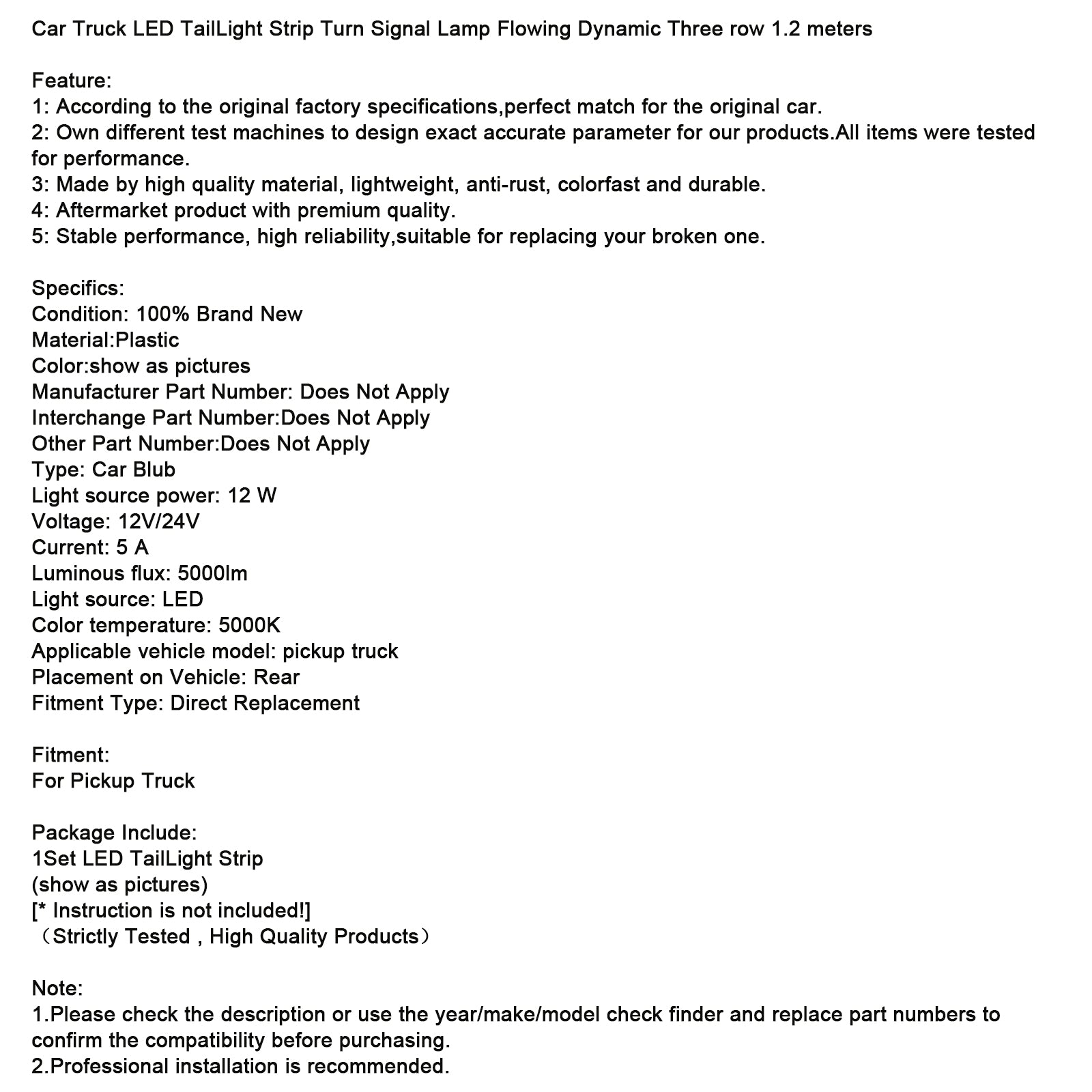 Tira de luz trasera LED para camión y coche, lámpara de señal de giro que fluye dinámicamente, tres filas, 1,2 metros