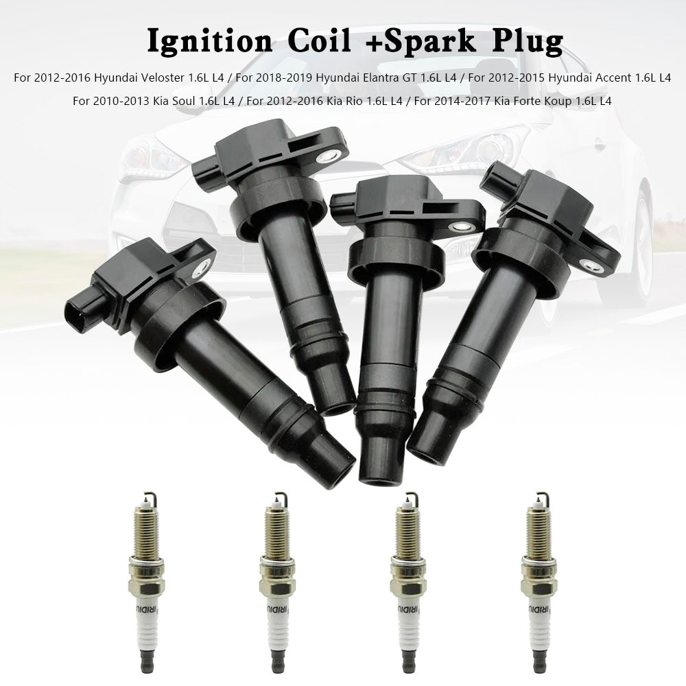 2012-2016 Kia Rio 1.6L L4 Bobine + Bougie UF636 4 Stuks
