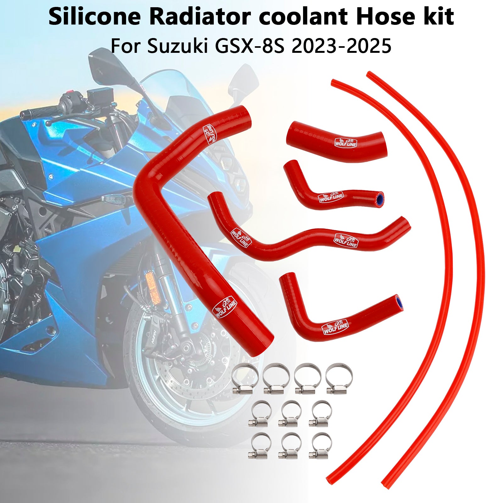 2023-2025 Suzuki GSX-8S Silicone Radiator coolant Hose