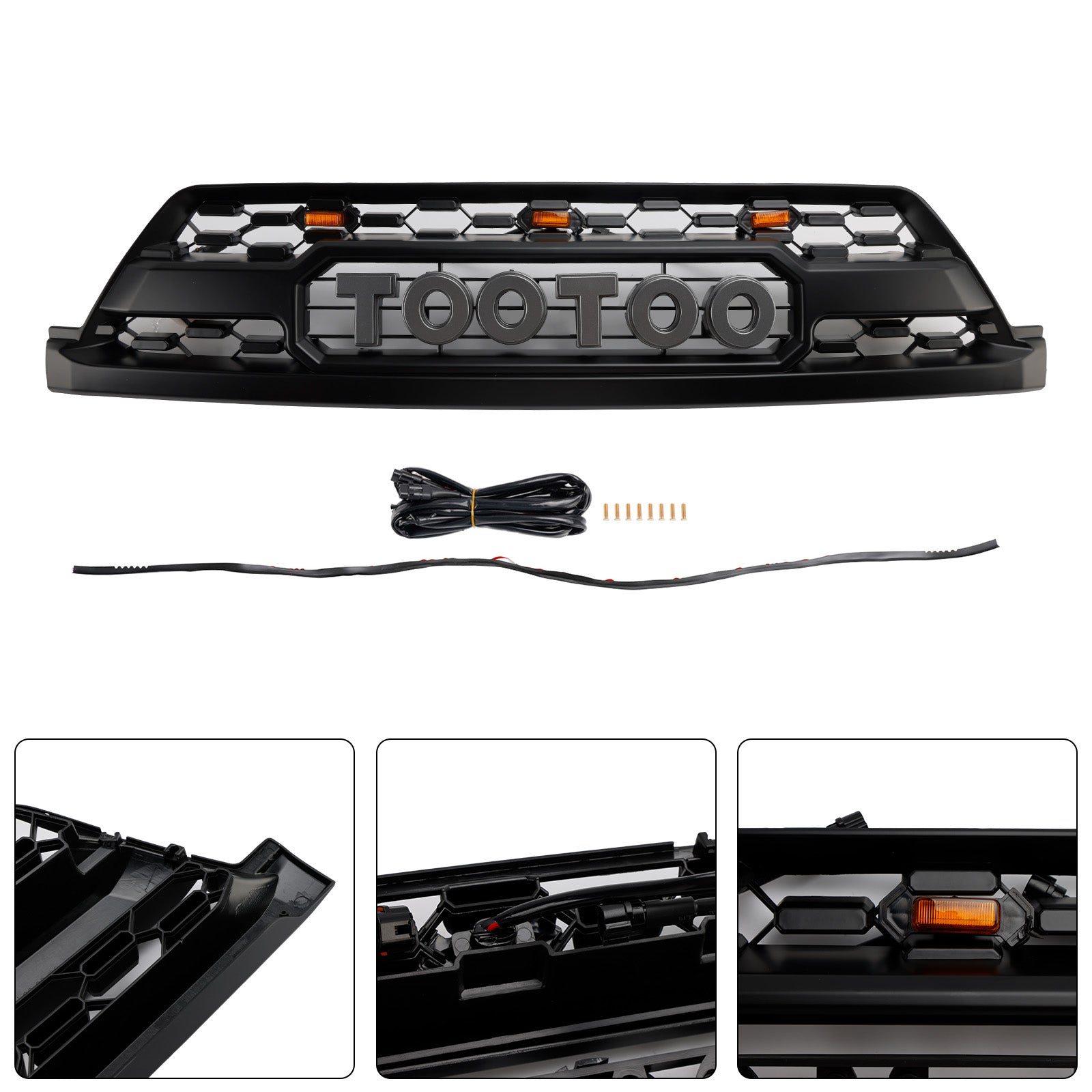 2002-2005 Toyota 4Runner TRD PRO Style W/ LED Front Bumper Grill Grille