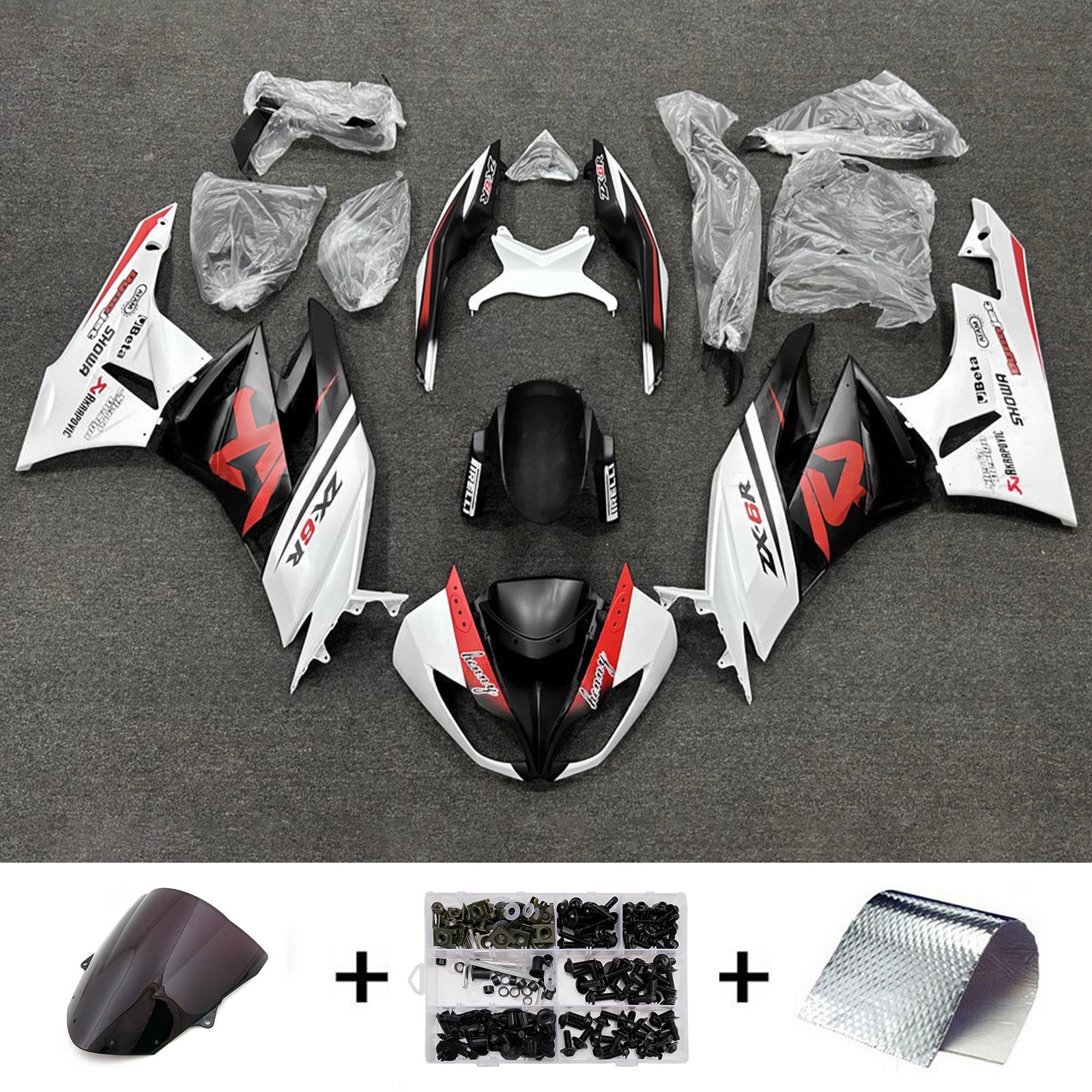 Injection Fairing Kit Bodywork Plastic ABS fit For Kawasaki ZX6R 636 2009-2012