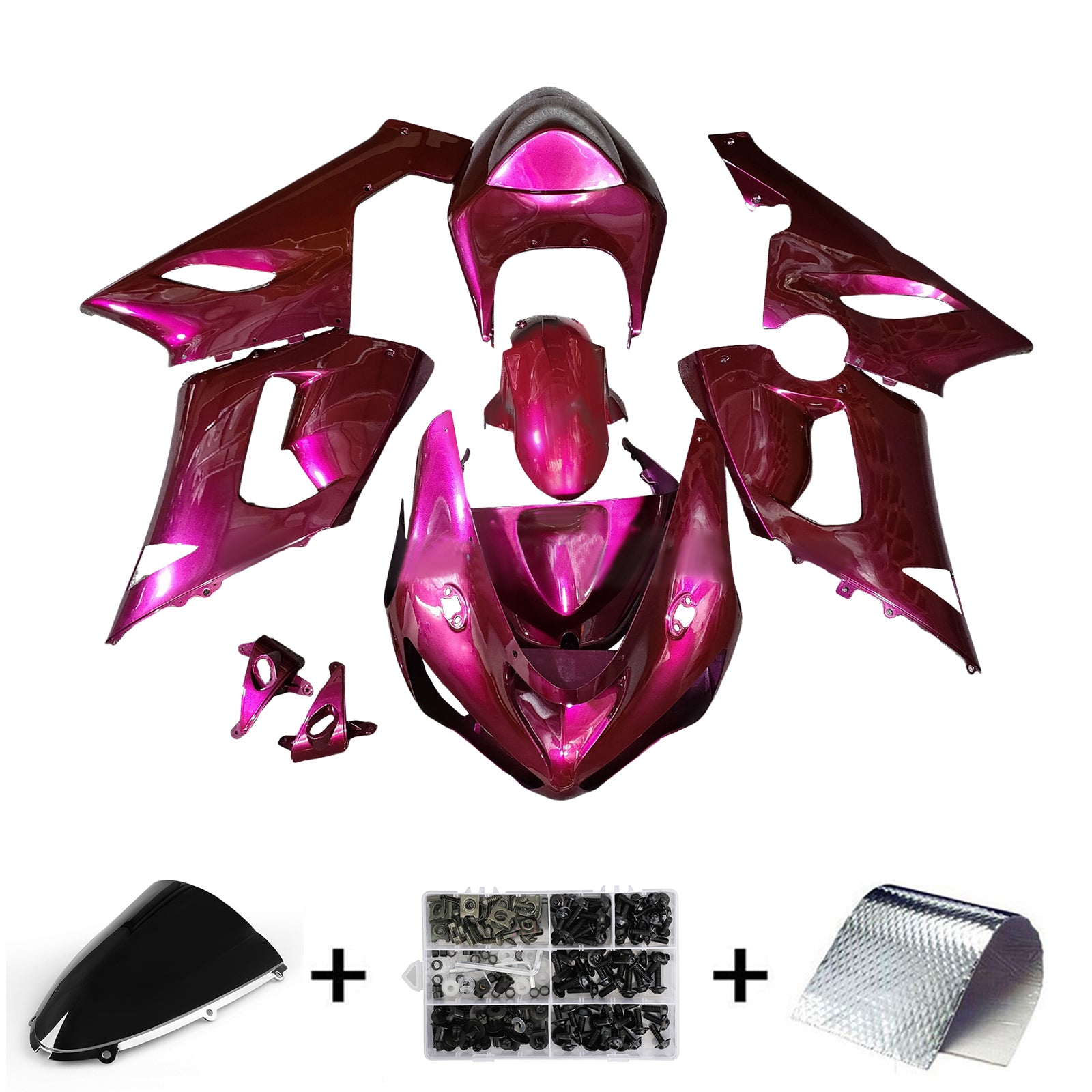 Injeksjon Fairing Kit Bodywork Plast Abs Fit for Kawasaki ZX6R 636 2005-2006