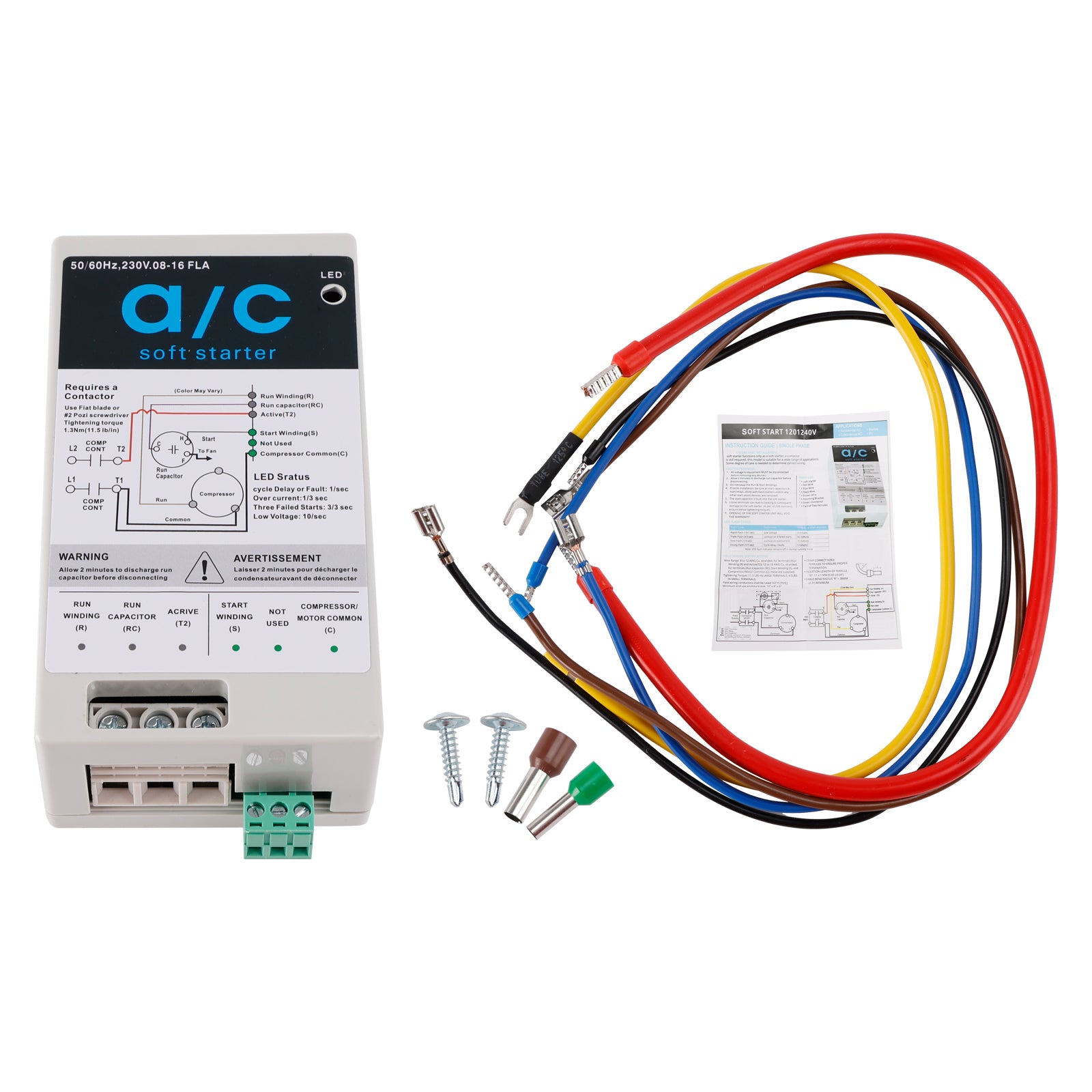 08-16A Soft Start Module For 1.75-3.5 Ton AC Units Reverse Motor Protection