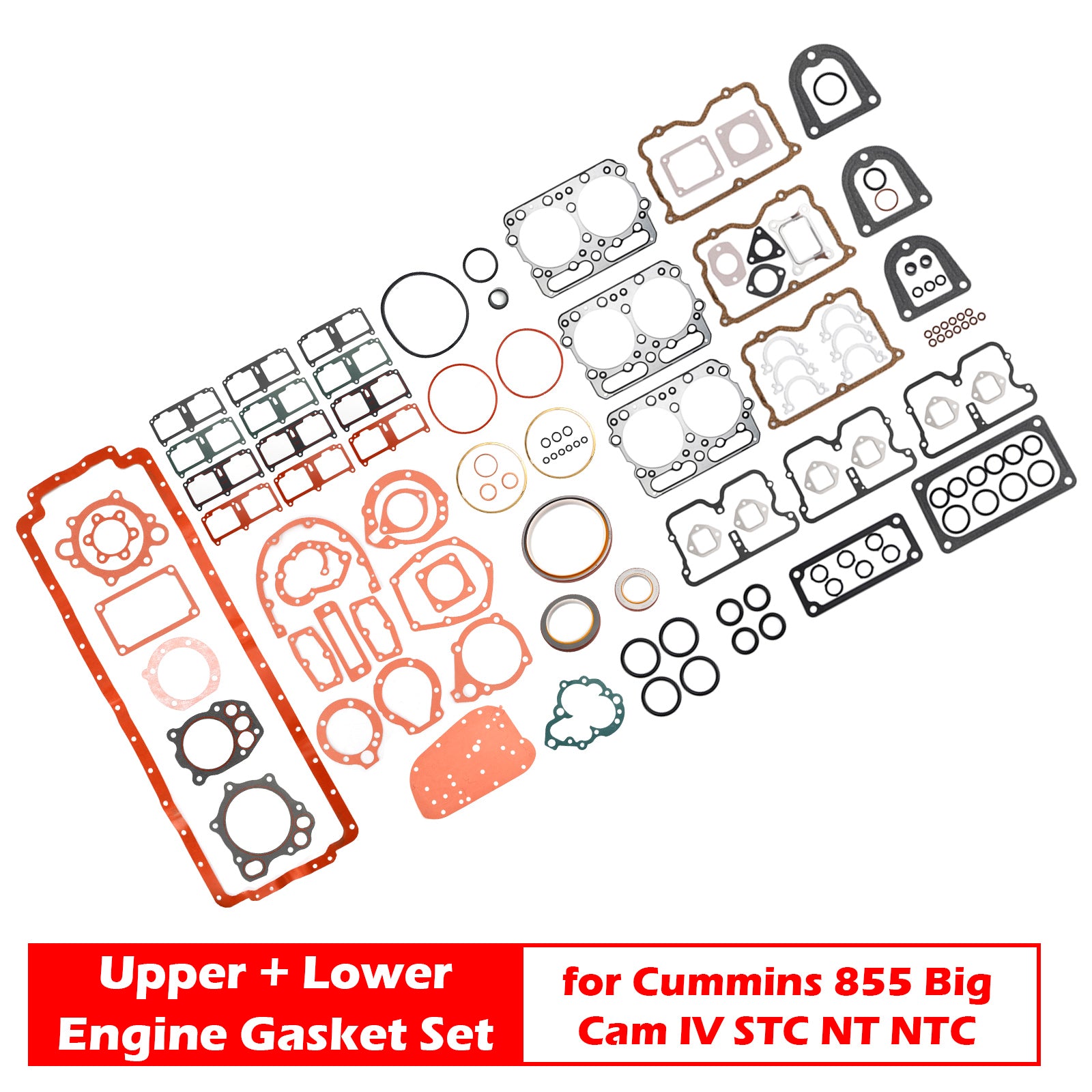 Upper + Lower Engine Gasket Set for Cummins 855 Big Cam IV STC NT NTC