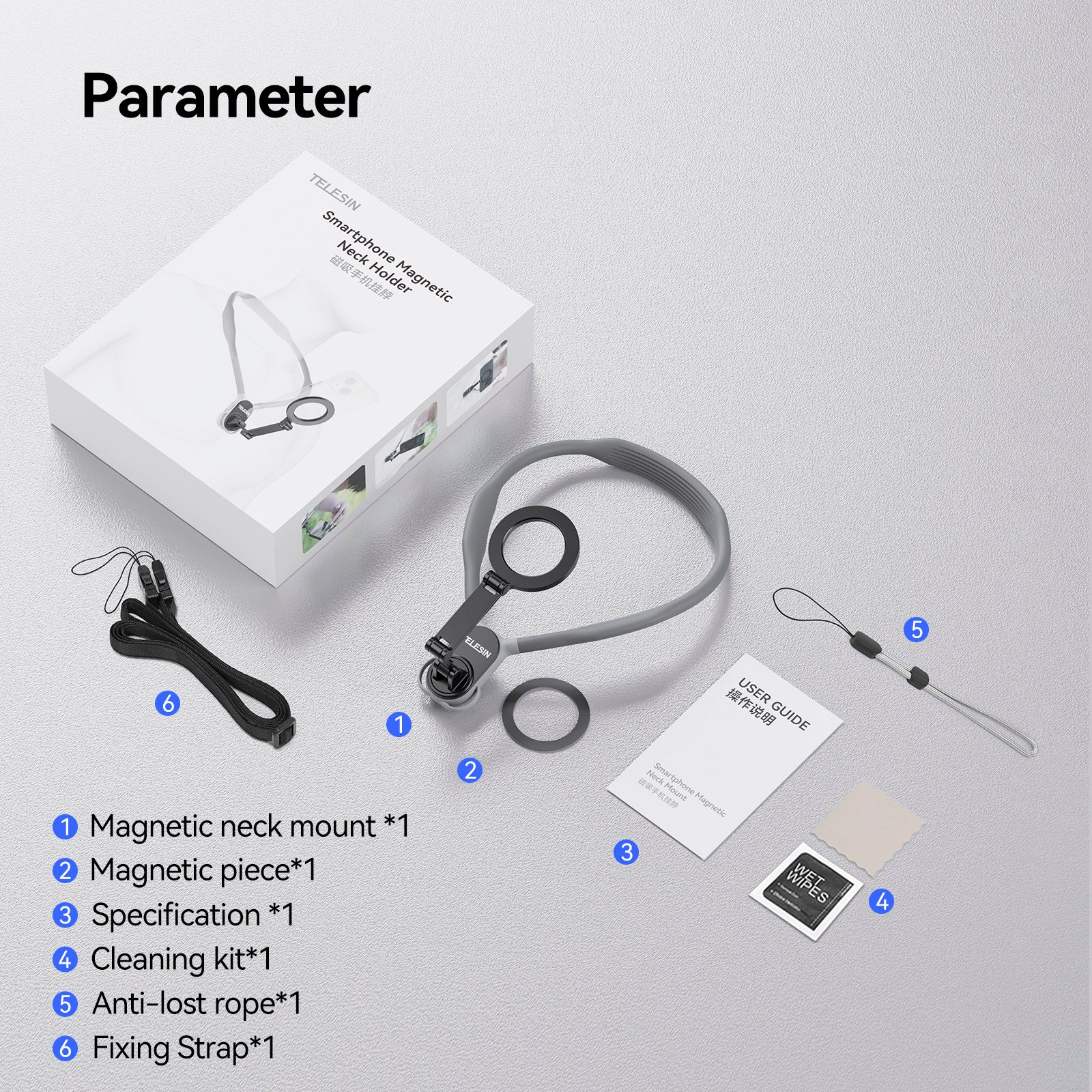 Magsafe mobiele telefoon magnetische nekhalterbeugel Quick Release schokabsorptie