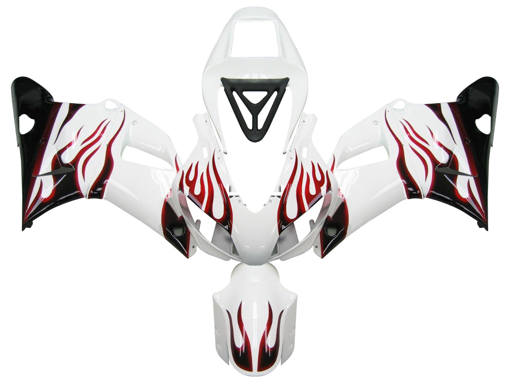 Yamaha YZF-R1 blanche 1998-1999 & Carénages Red Flame Racing génériques
