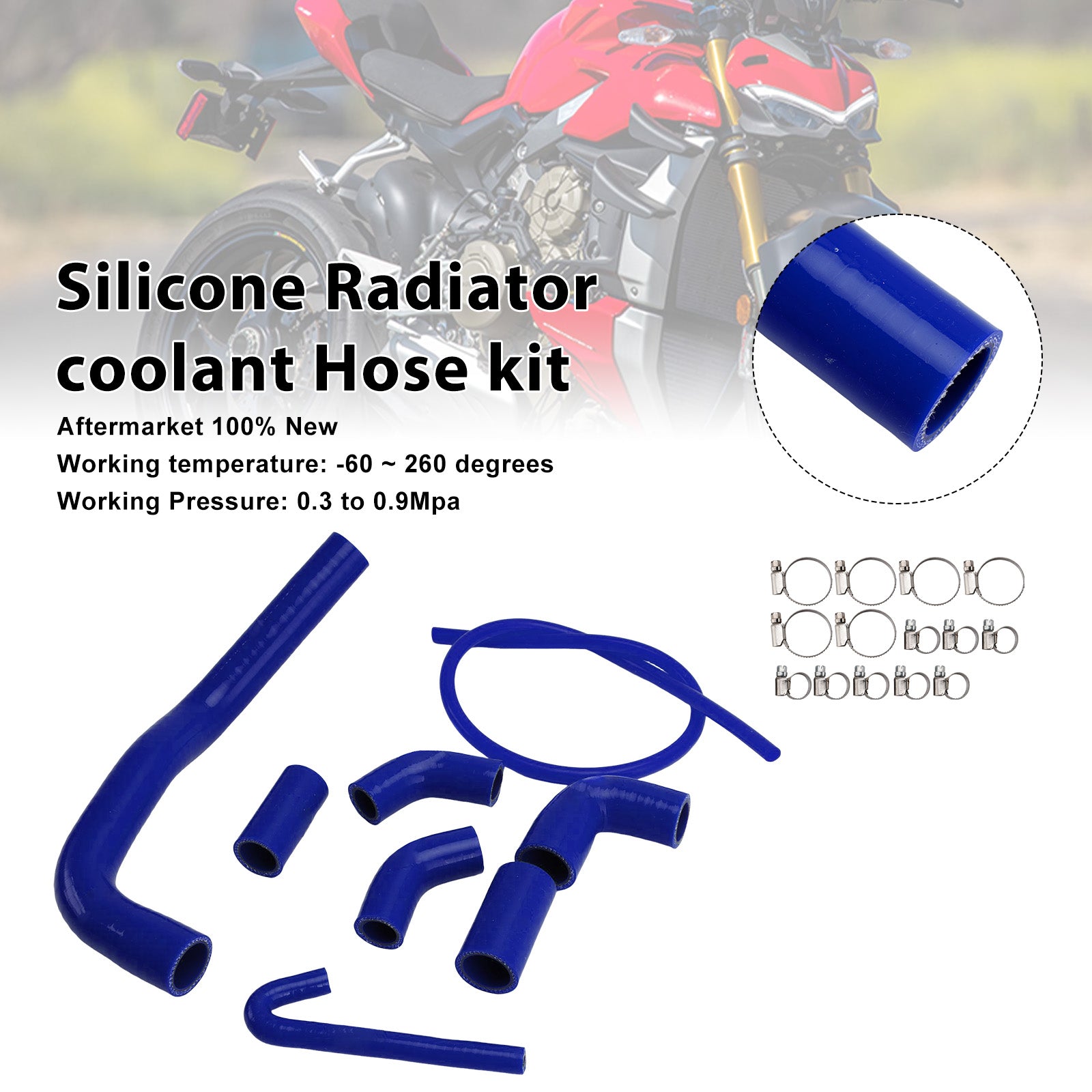 2020-2025 Ducati Streetfighter V4 V4S Silicone Radiator coolant Hose