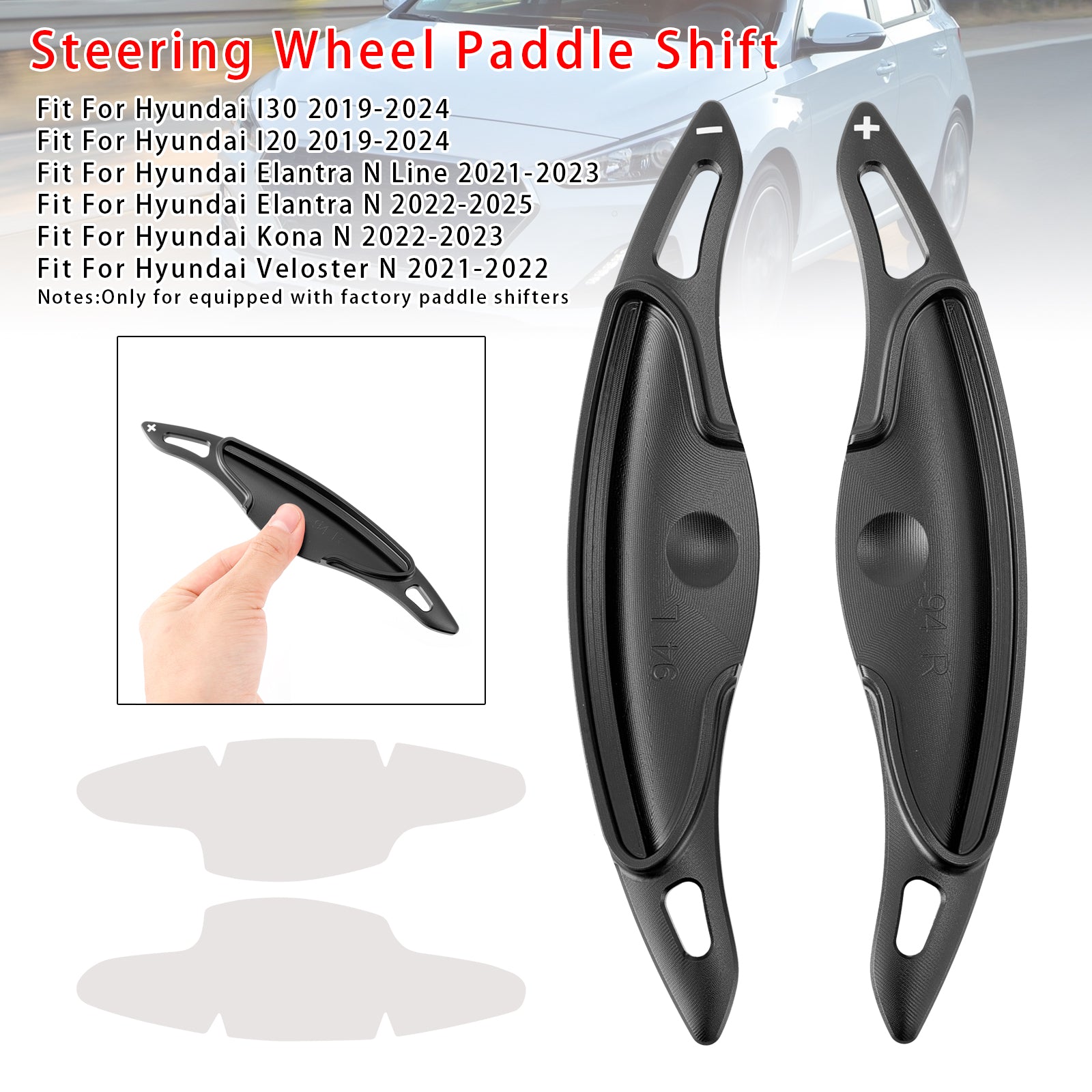 Stuurwiel schakelpeddelverlenging voor Hyundai Elantra i30 aluminium