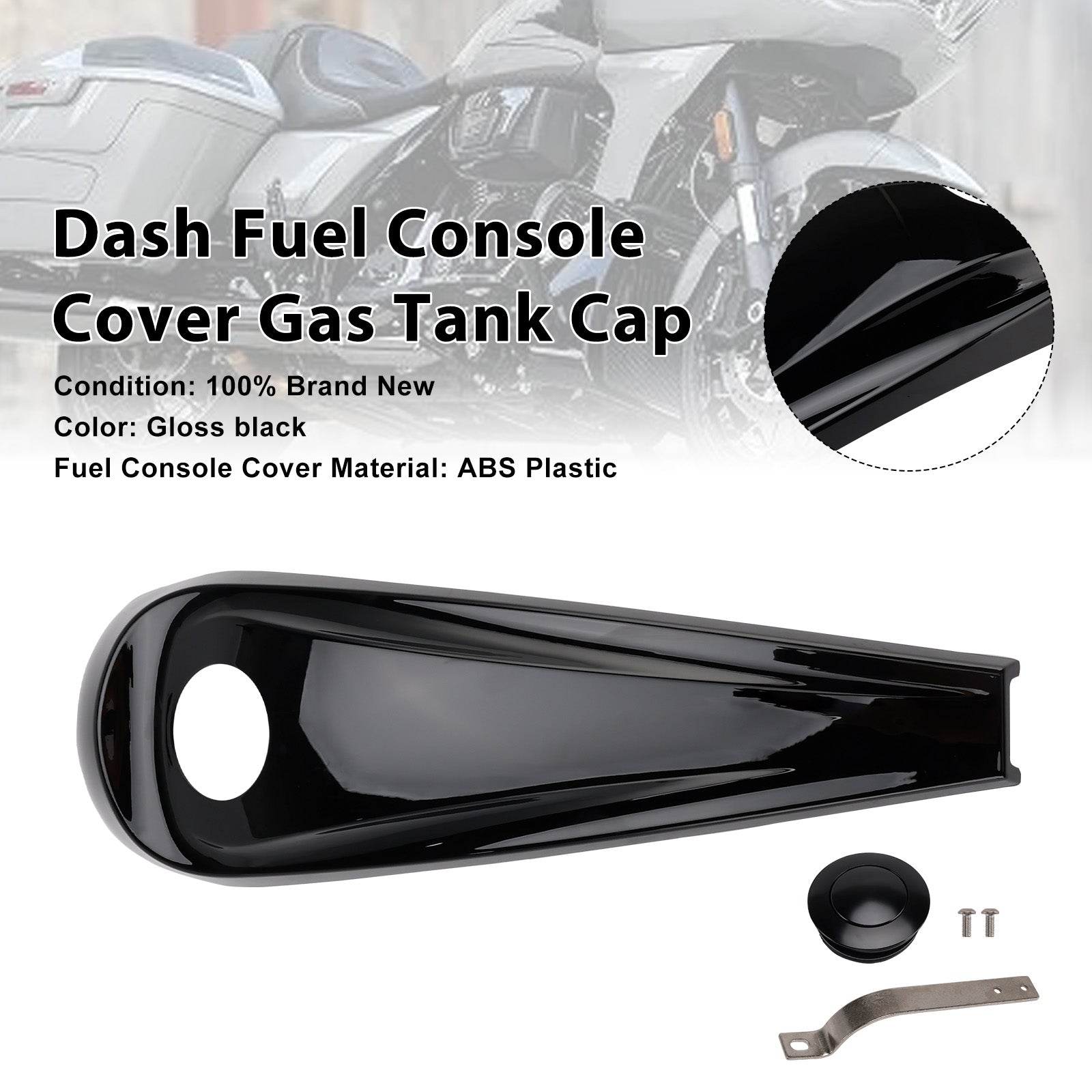 Couvercle de Console de carburant de tableau de bord, bouchon de réservoir de gaz pour Touring Electra Road Glide 2008 – 2023