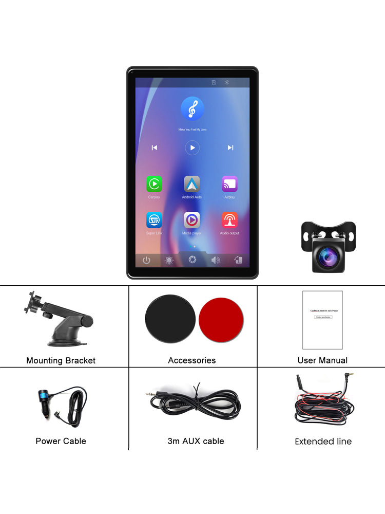 8" Touchscreen Apple CarPlay Android Auto Horizontaal Verticaal Schakelen Weergave