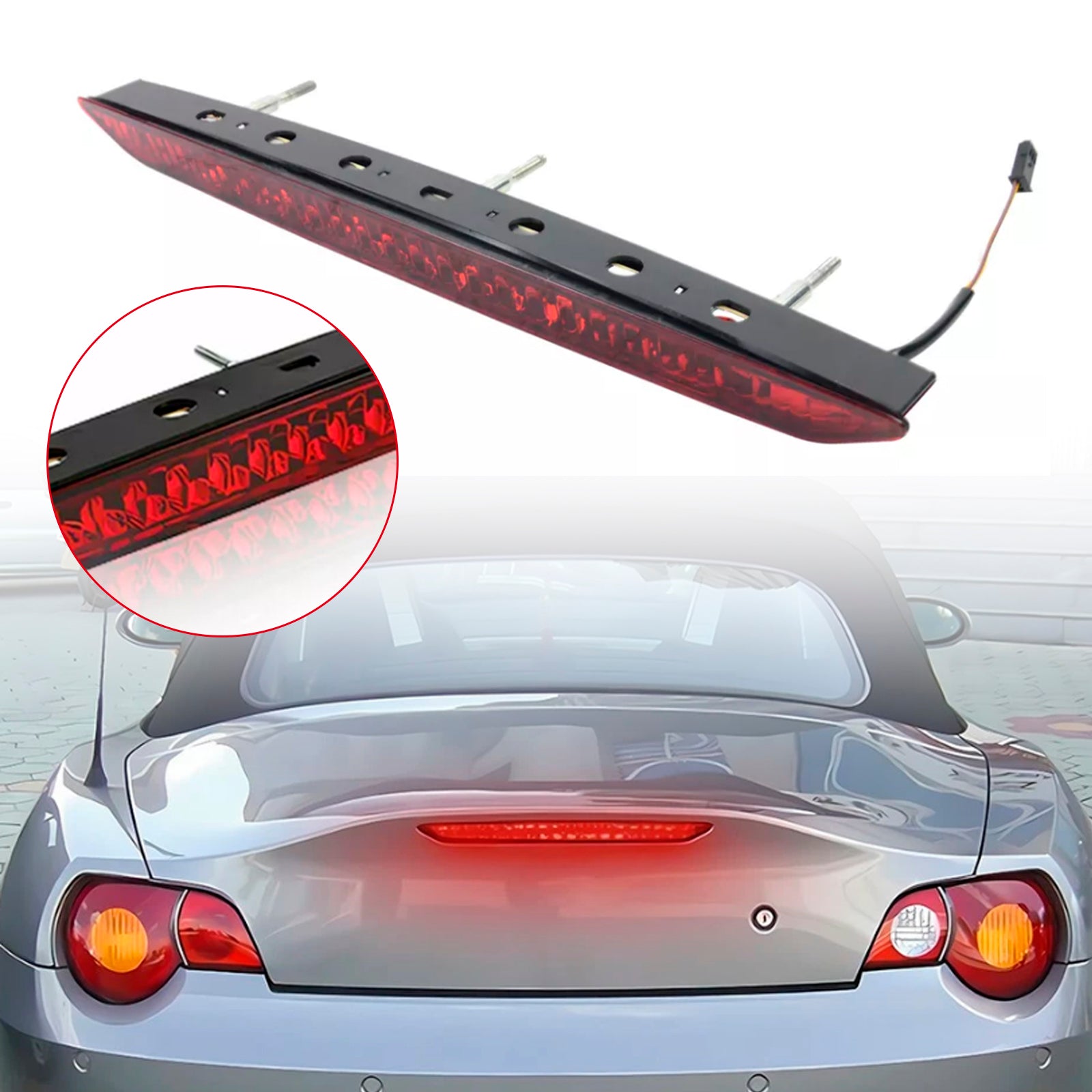 Červené tretie brzdové svetlo Stop Light Trunk Tailgate Lamp pre BMW Z4 E85 2002-2008