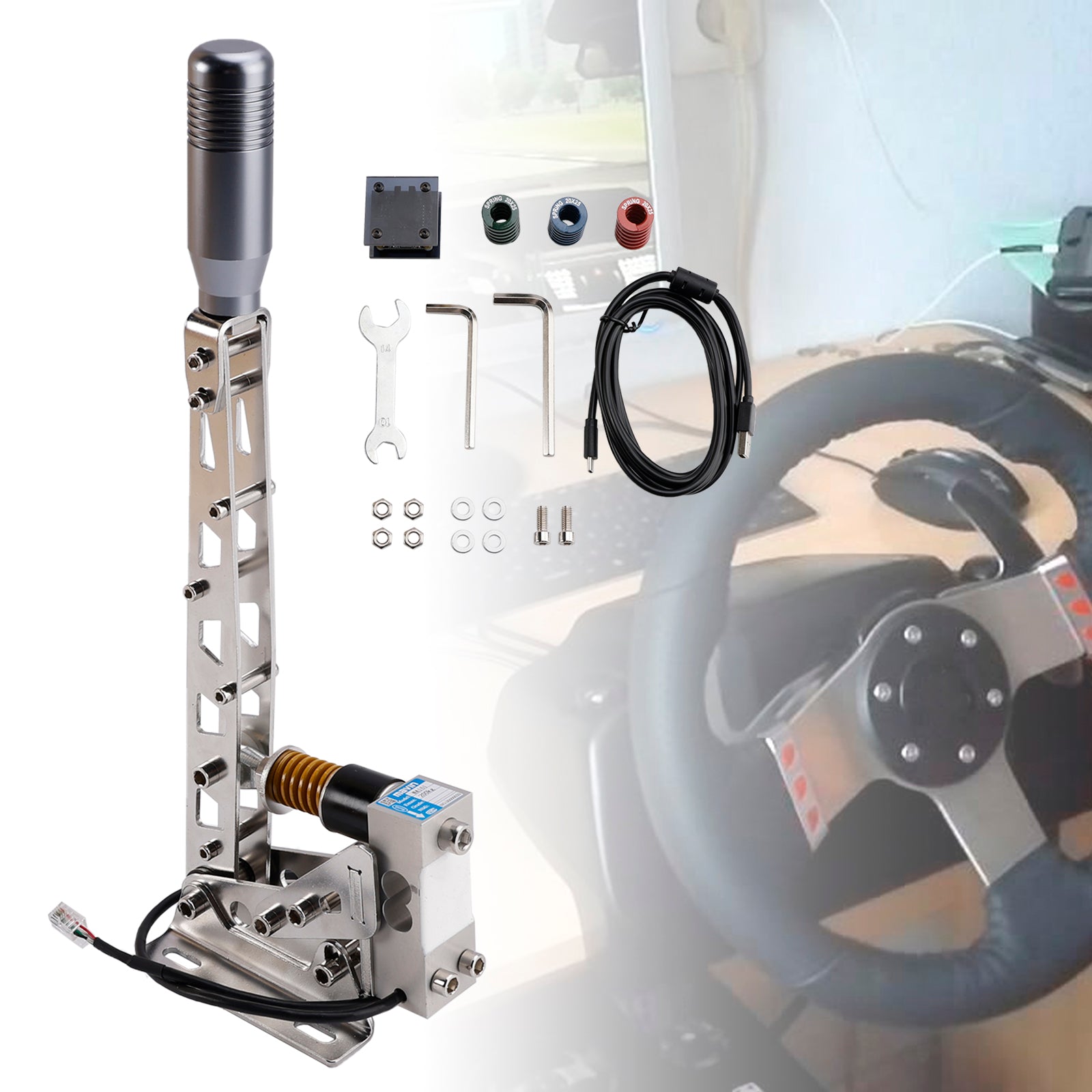 SIM USB Handbrake PC 64bit 200KG Load Cell Racing Games For Logitech G29/G27/G25