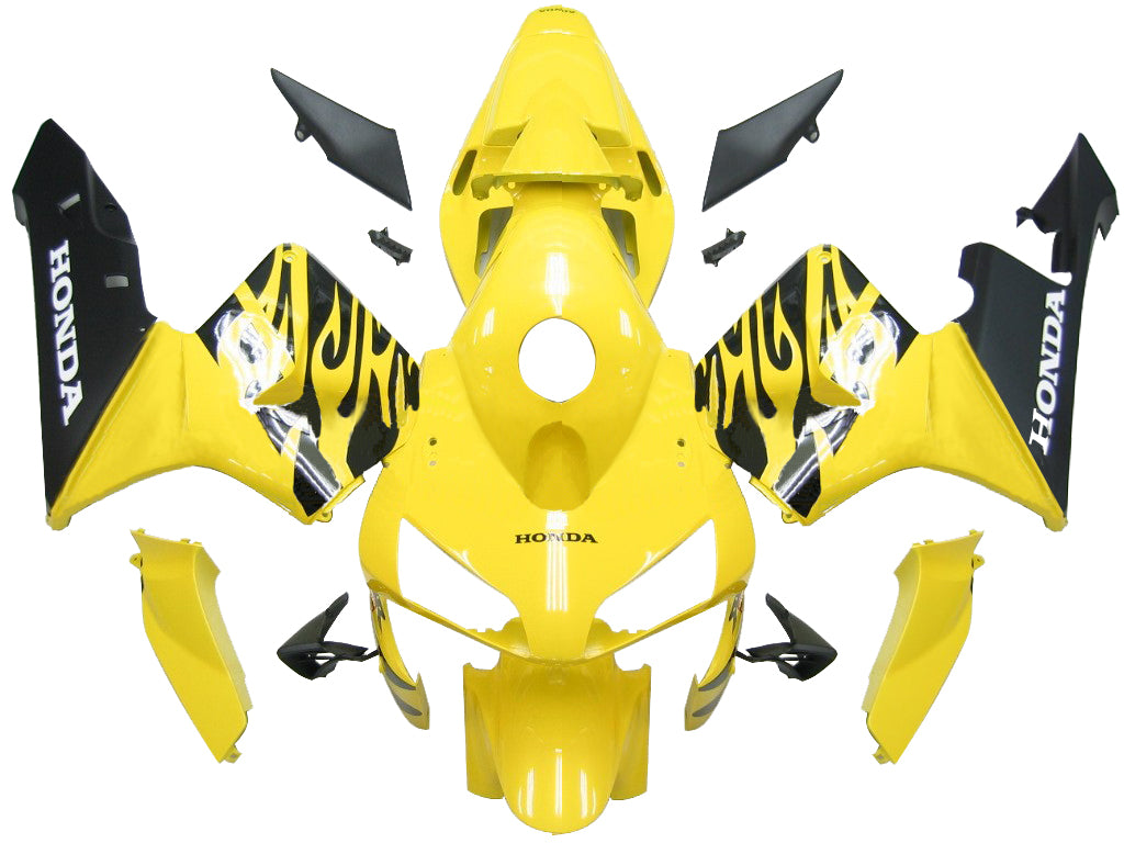 2003-2004 Honda CBR 600 RR Gul & Black Flame Racing-kåpor Generiska