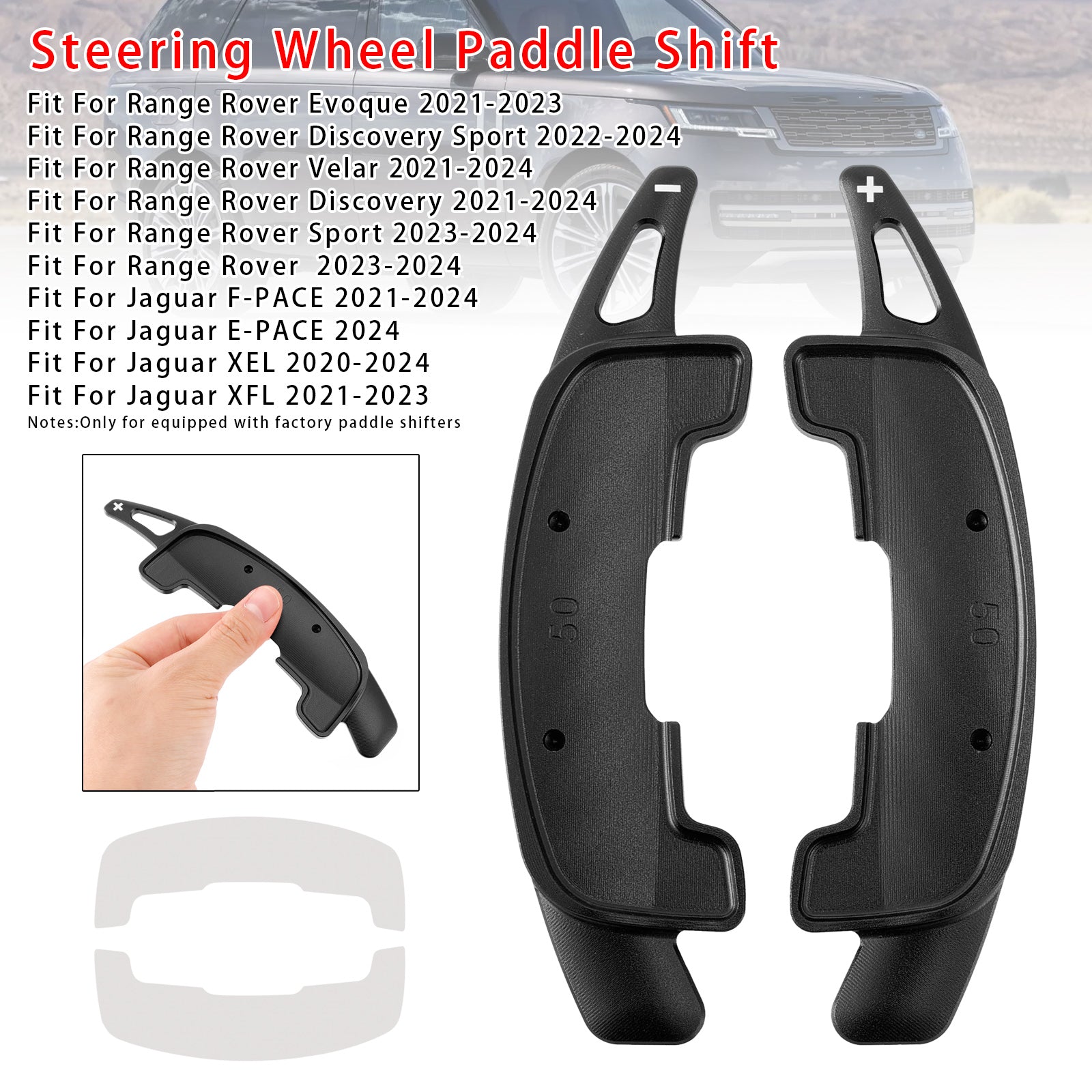 Stuurwiel paddle shifter uitbreiding geschikt voor Range Rover Jaguar aluminium