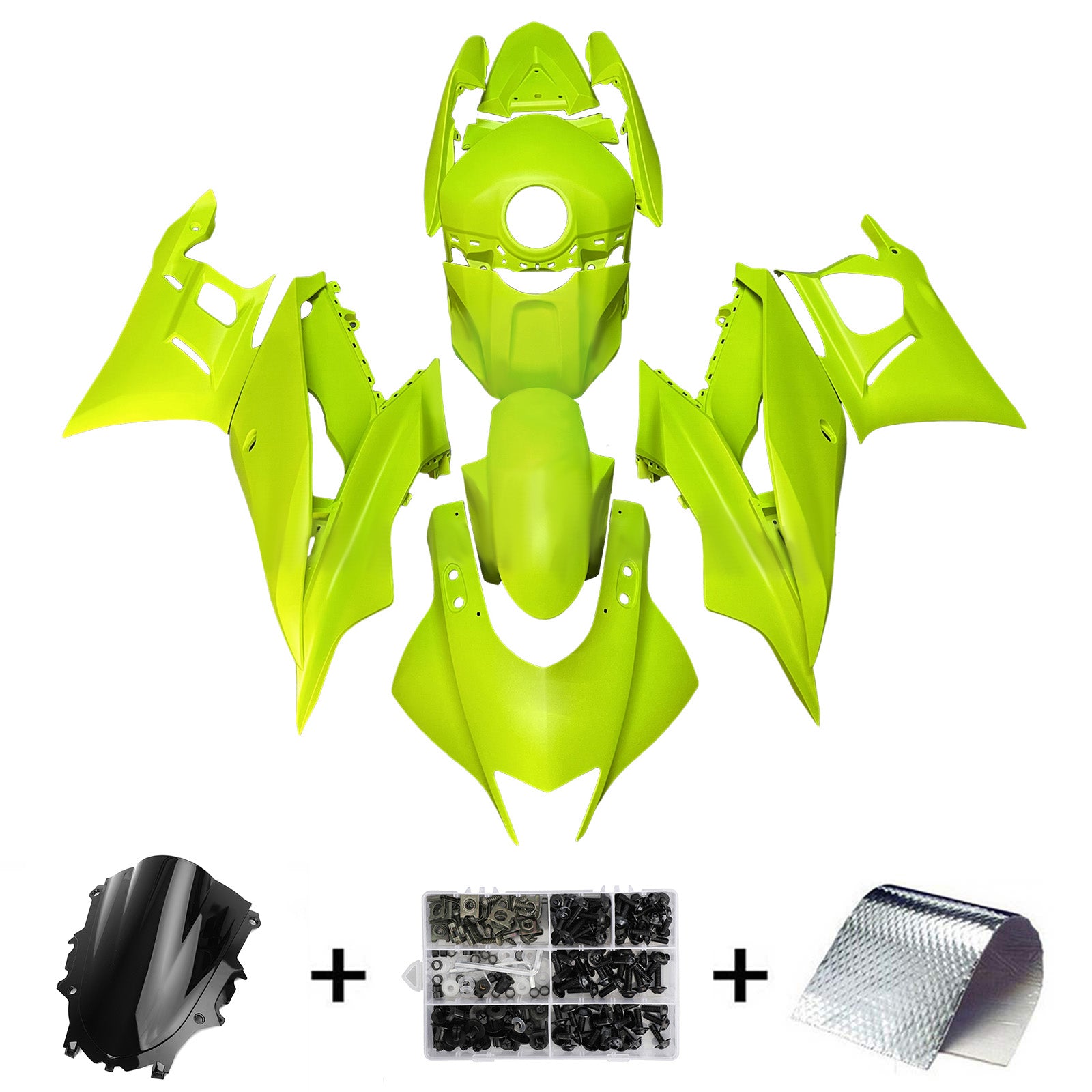 Kit de carénage d'injection carrosserie en plastique ABS adapté pour Yamaha YZF-R3 R25 2019-2021