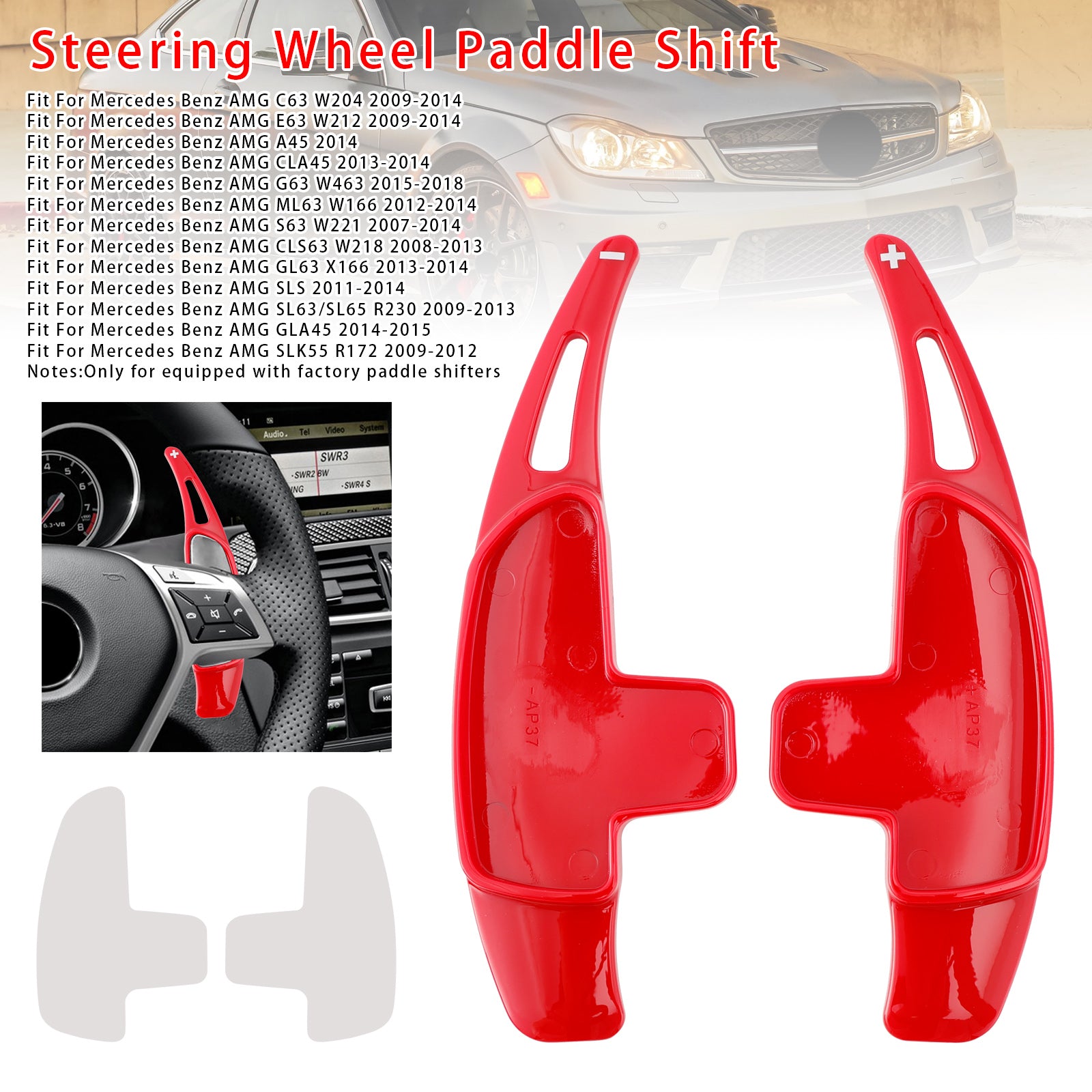 Stuurwiel schakelpeddelverlenging voor Mercedes Benz AMG C63