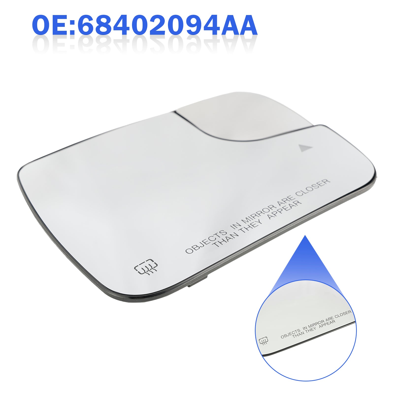 2019-2022 Dodge RAM 1500 2500 slepé miesto + vonkajšie zrkadlo tepla Pravé 68402094AA