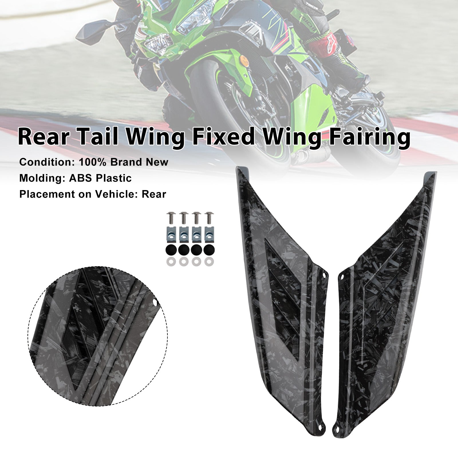 2023-2025 Kawasaki NINJA ZX-4R ZX-4RR Carénage d'aile arrière à aile fixe