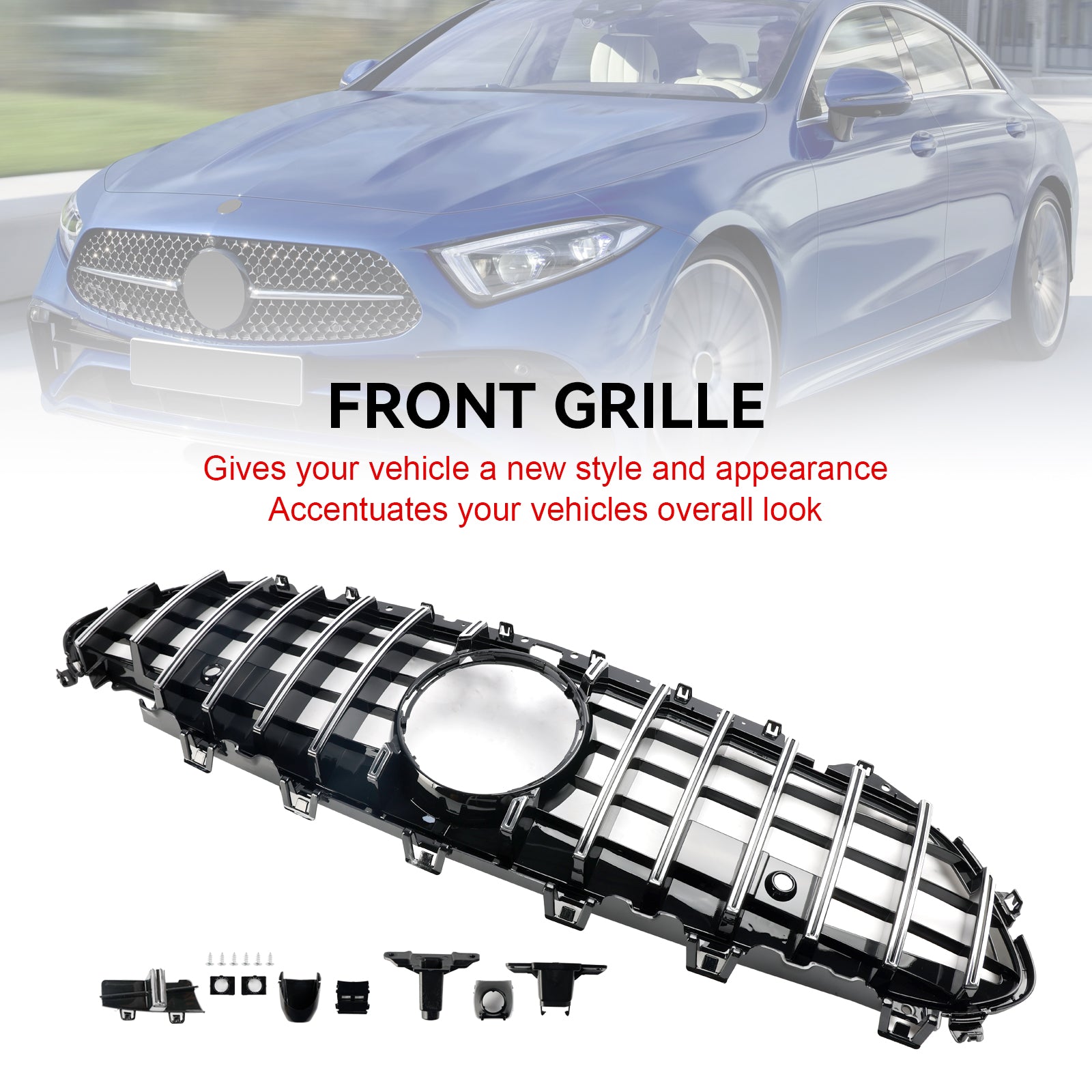 2018 2019 2020 2021 2022 2023 2024 Mercedes CLS C257 W257 Coupé Krom støtfangergrill foran