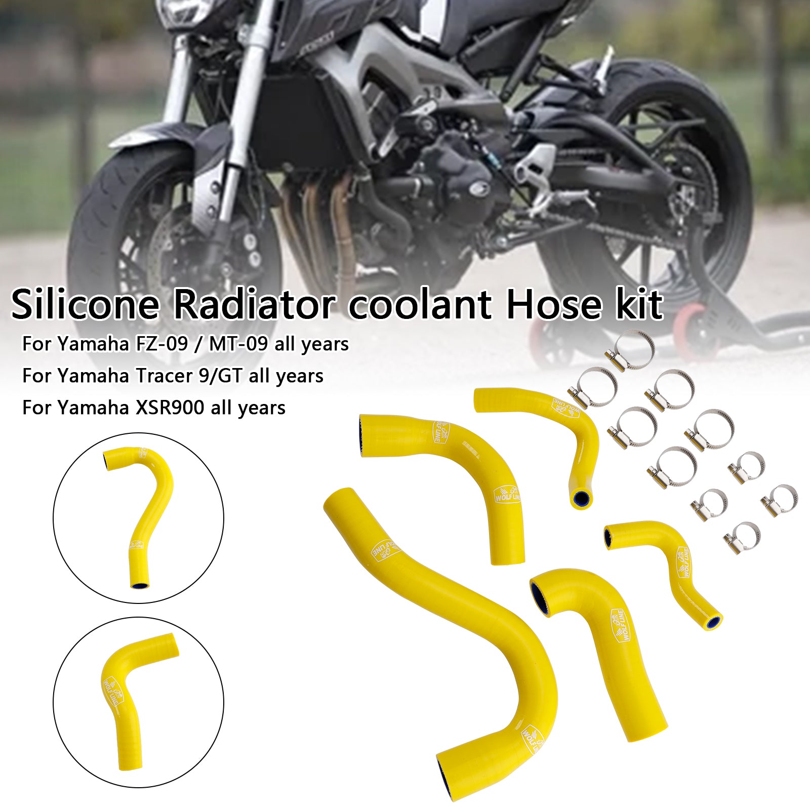 Yamaha MT-09 XSR900 TRACER 9/GT Todos os anos Silicone Radiator Coolant Mangueira