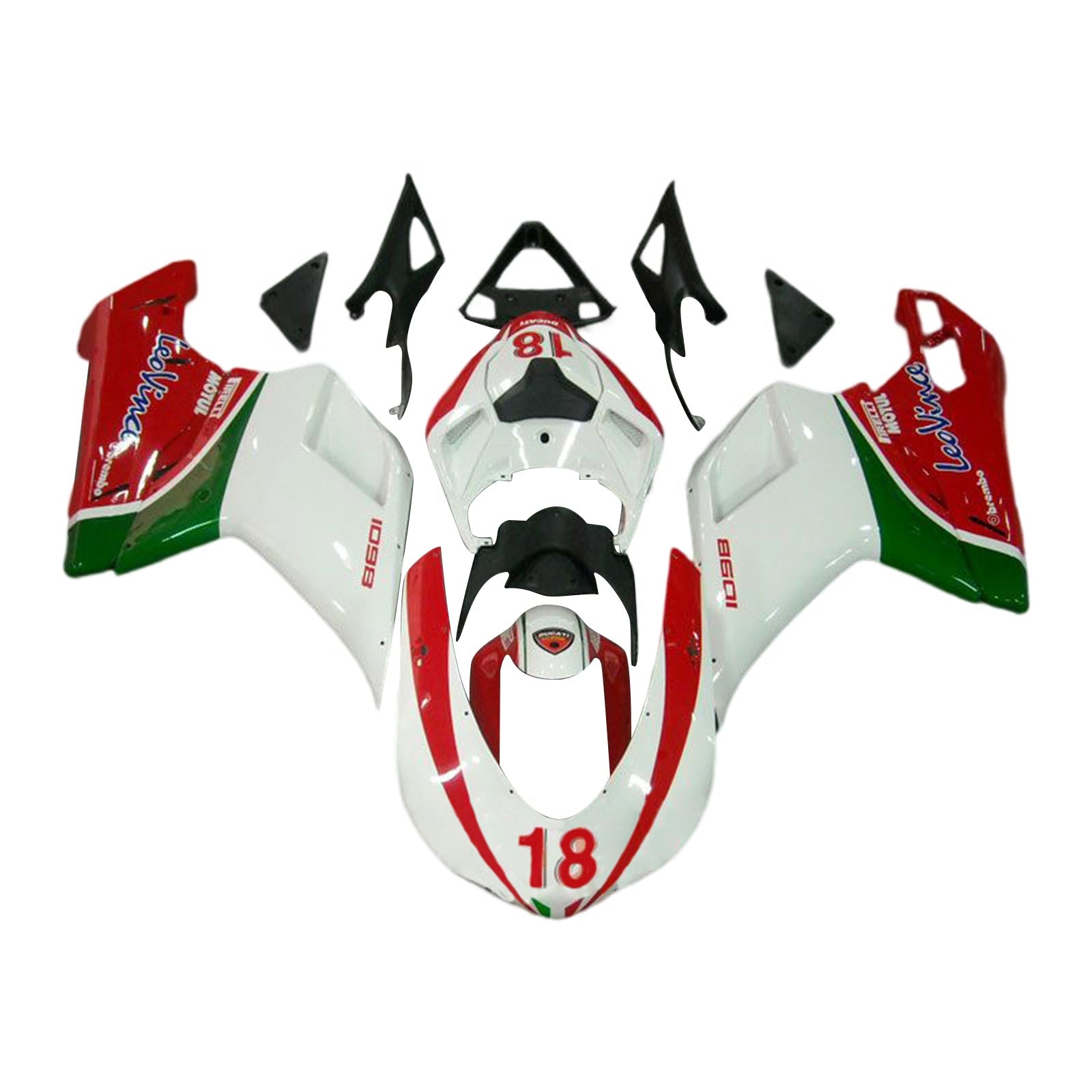 2007-2011 Ducati 1098 1198 848 Fairing Kit Bodywork ABS