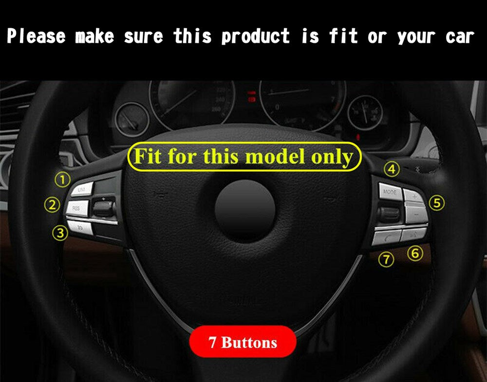 7x Steering Wheel Button Trim Cover Fit For BMW X3 F25(11-17)X4 F26(14-17)B