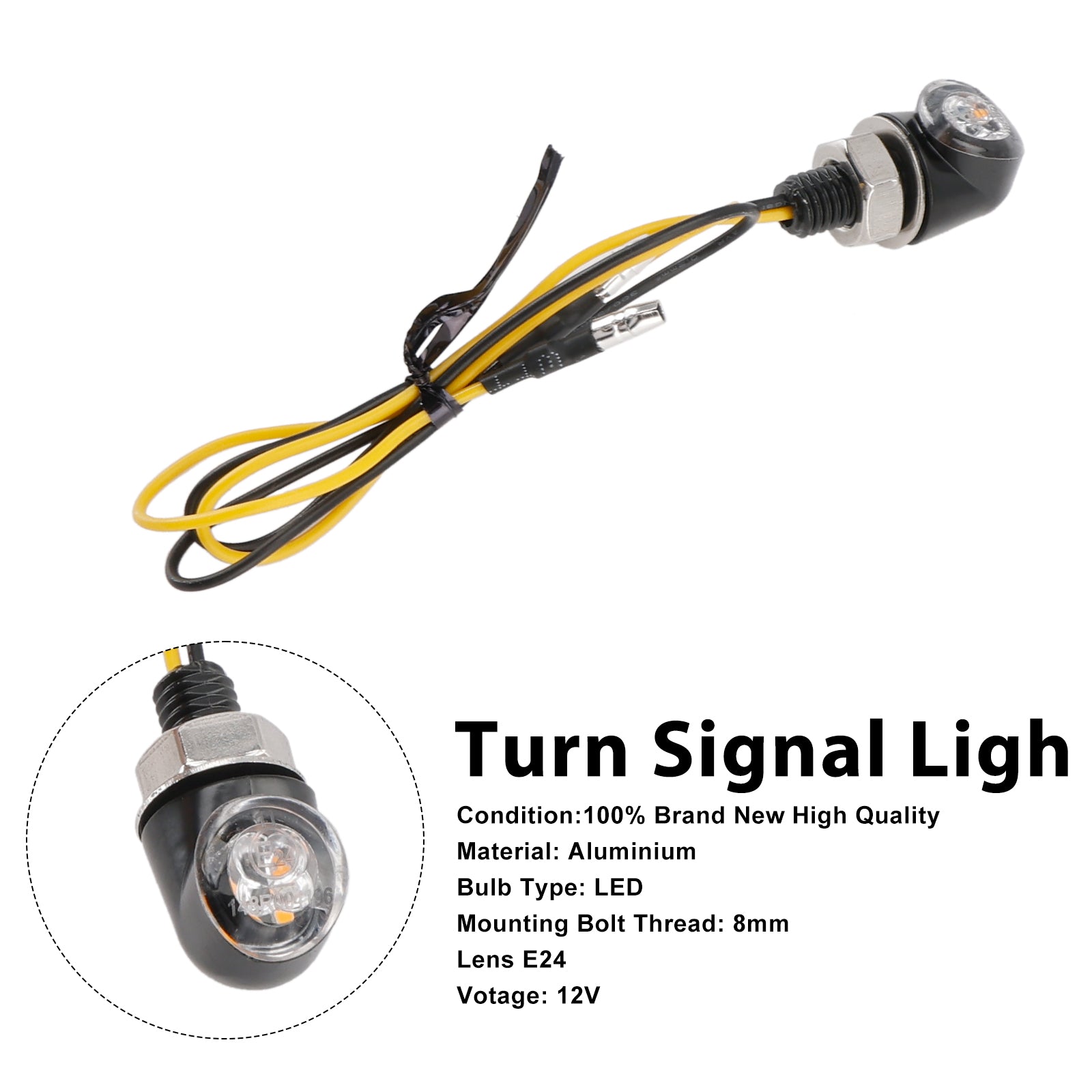 12v LED Turn Signal Indicator Light 8 mm Universal Motorcycle pour Honda