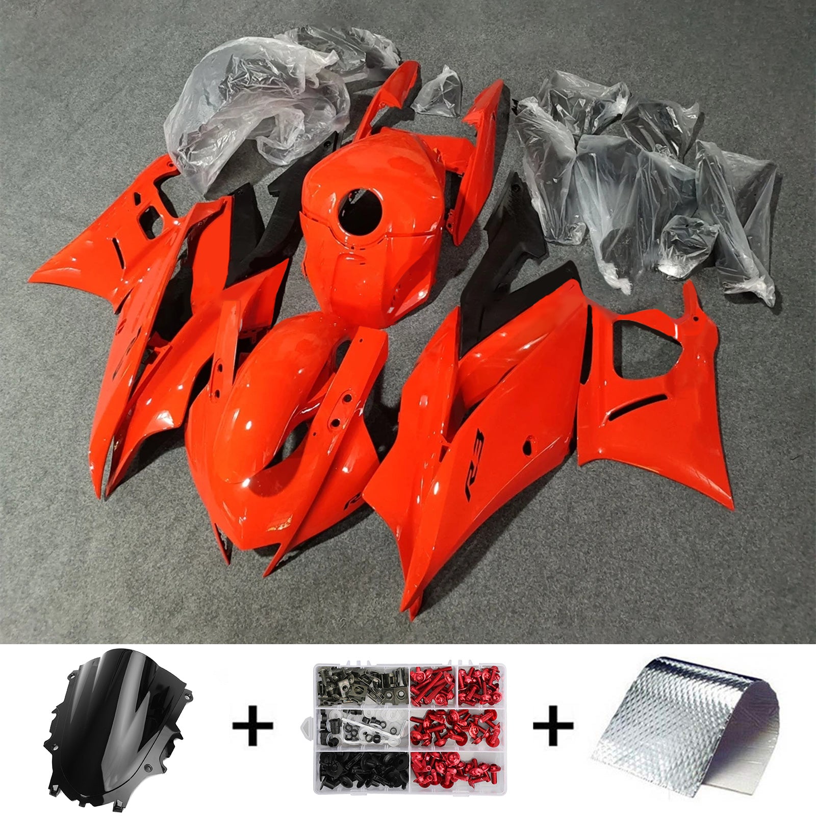 2019-2021 YAMAHA YZF-R3 R25 injektionsmässa kit Bodywork Plastic ABS