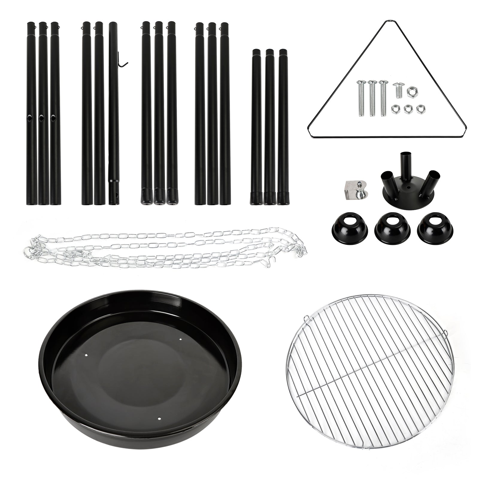 Tripé Outdoor Fire Pit BBQ redonda do jardim do jardim de churrasco extra grande