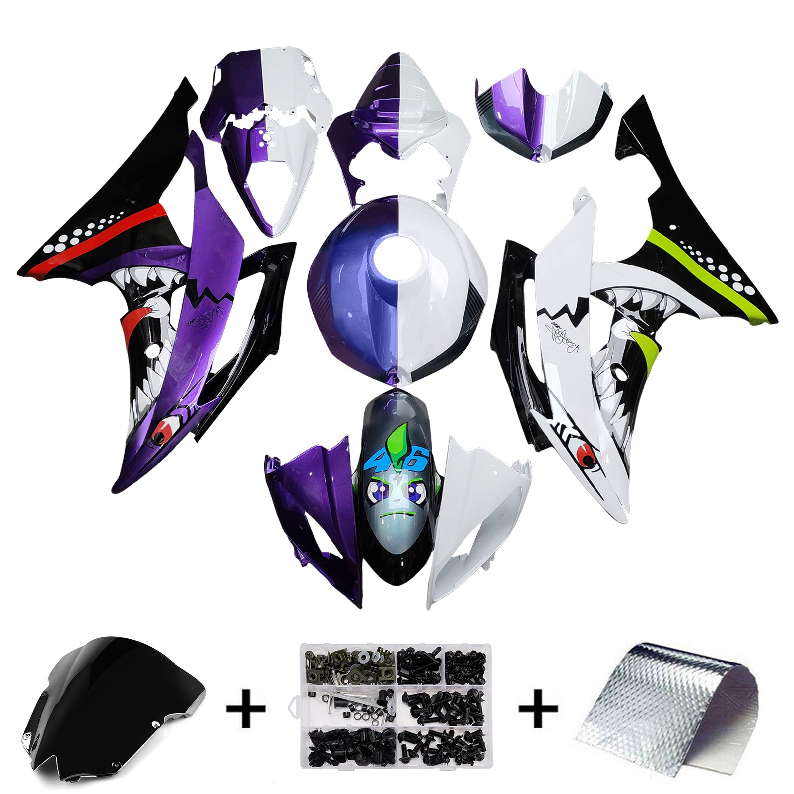 Kit de carénage d'injection carrosserie plastique ABS pour Yamaha YZFR6 YZF-R6 2008-2016