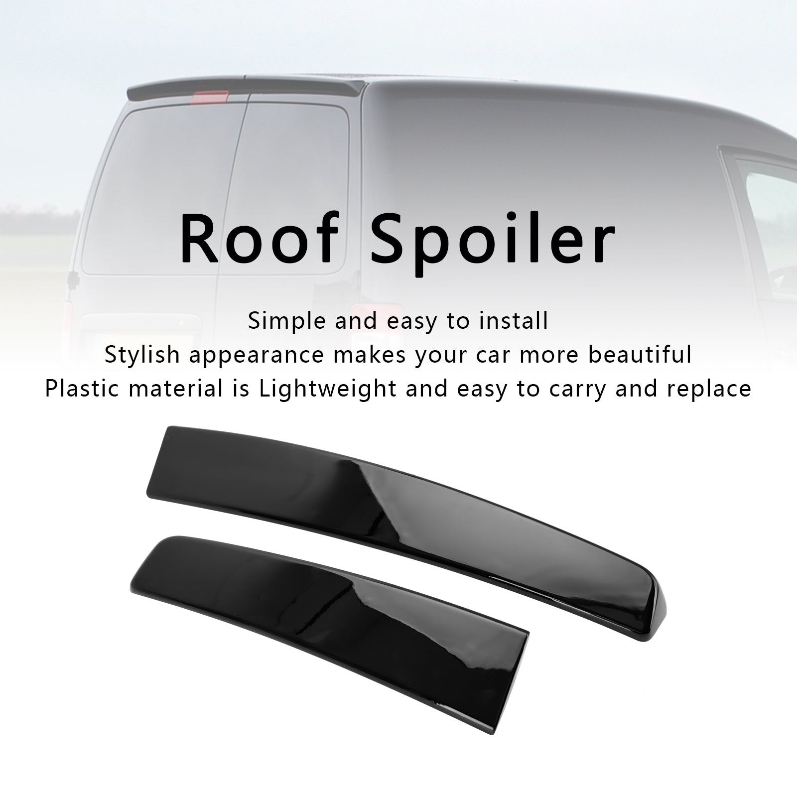 VW Caddy uit 2005-2018 & Caddy Maxi Gloss Black Rear Twin Barn Door Trunk Spoiler