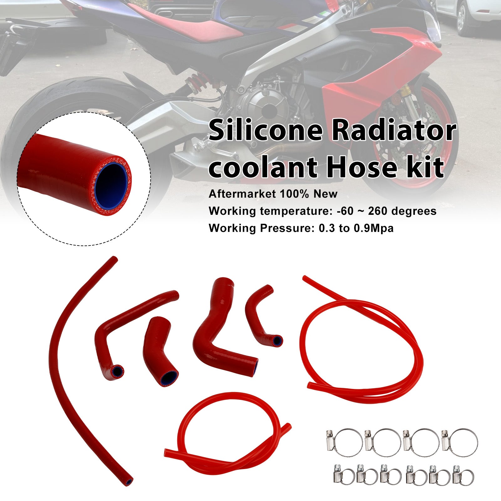 2021-2025 Aprilia RS 660 RS660 Silicone Radiator coolant Hose