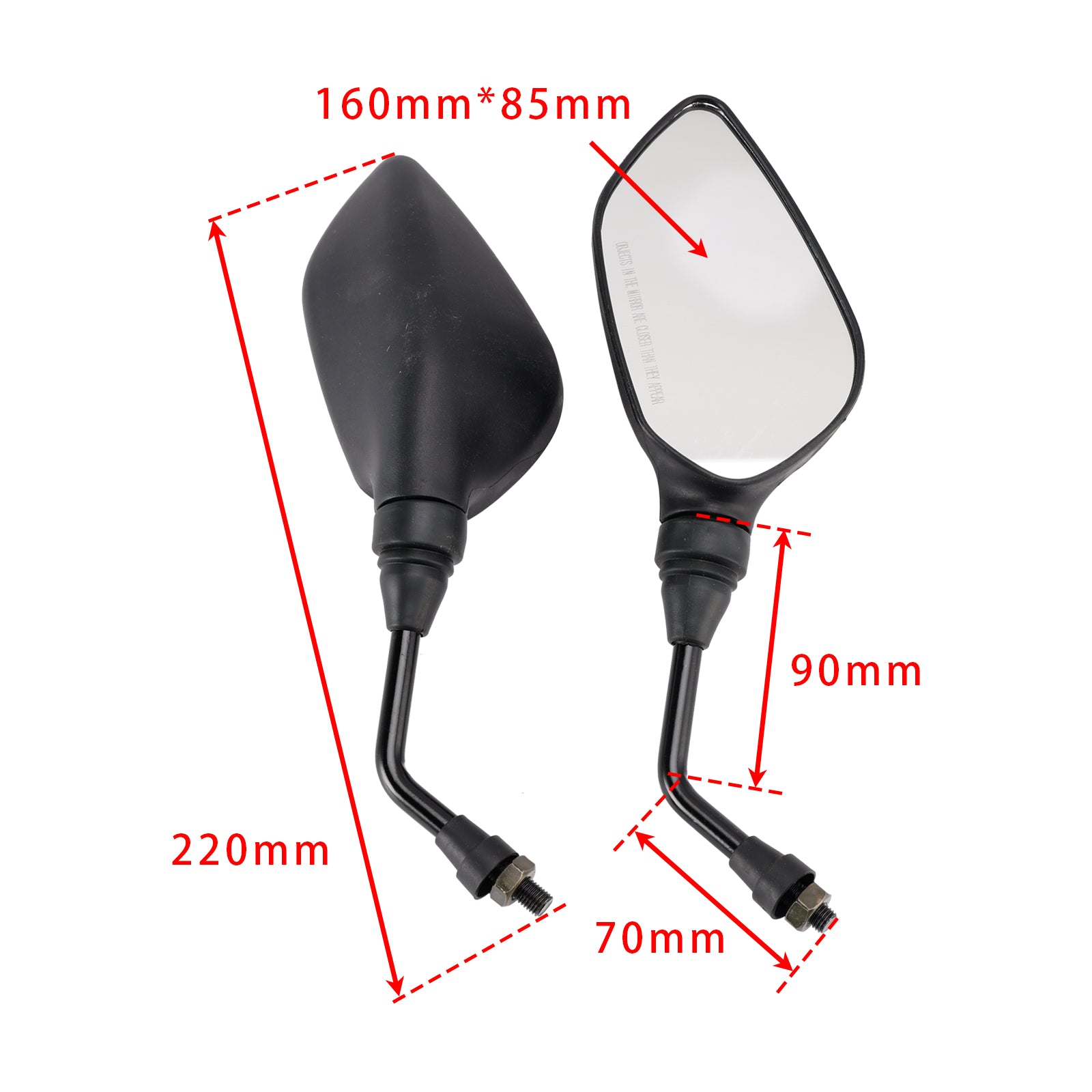 Rearview Mirror LH & RH PAIR For Bajaj Pulsar 135 Ls / Ns 125