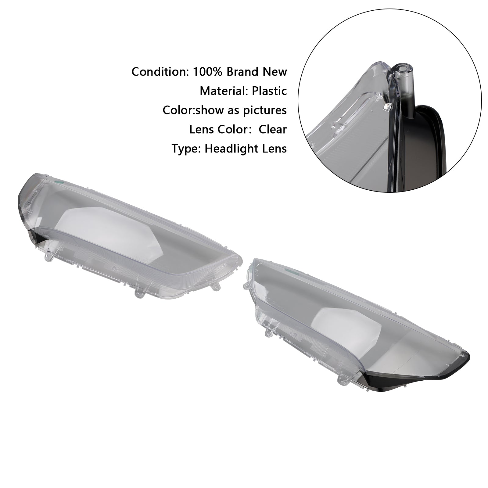 2018-2020 Acura TLX izquierda + lente de faro derecho cubierta de faro