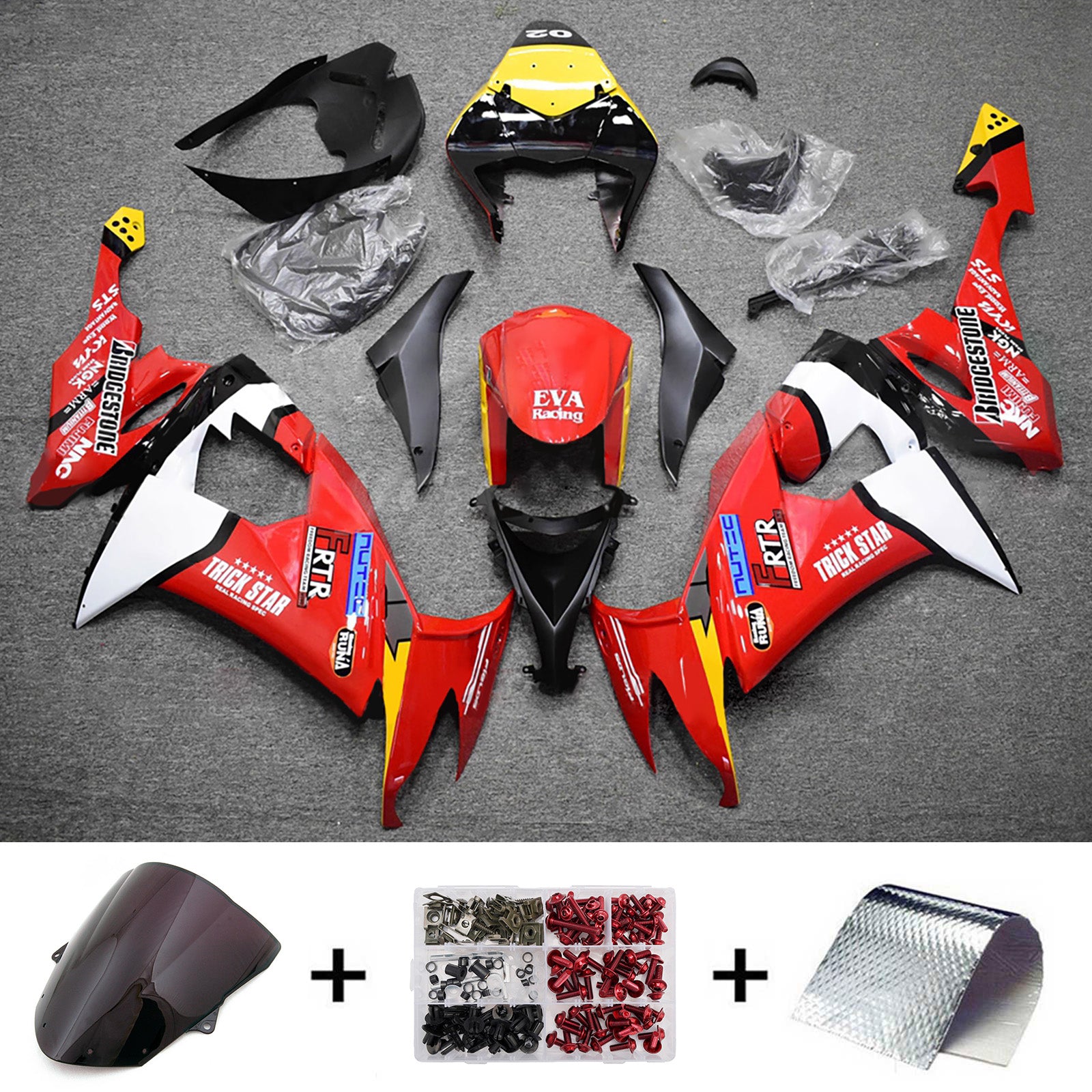 Injection Fairing Kit Bodywork Plastic ABS fit For Kawasaki ZX10R 2008-2010