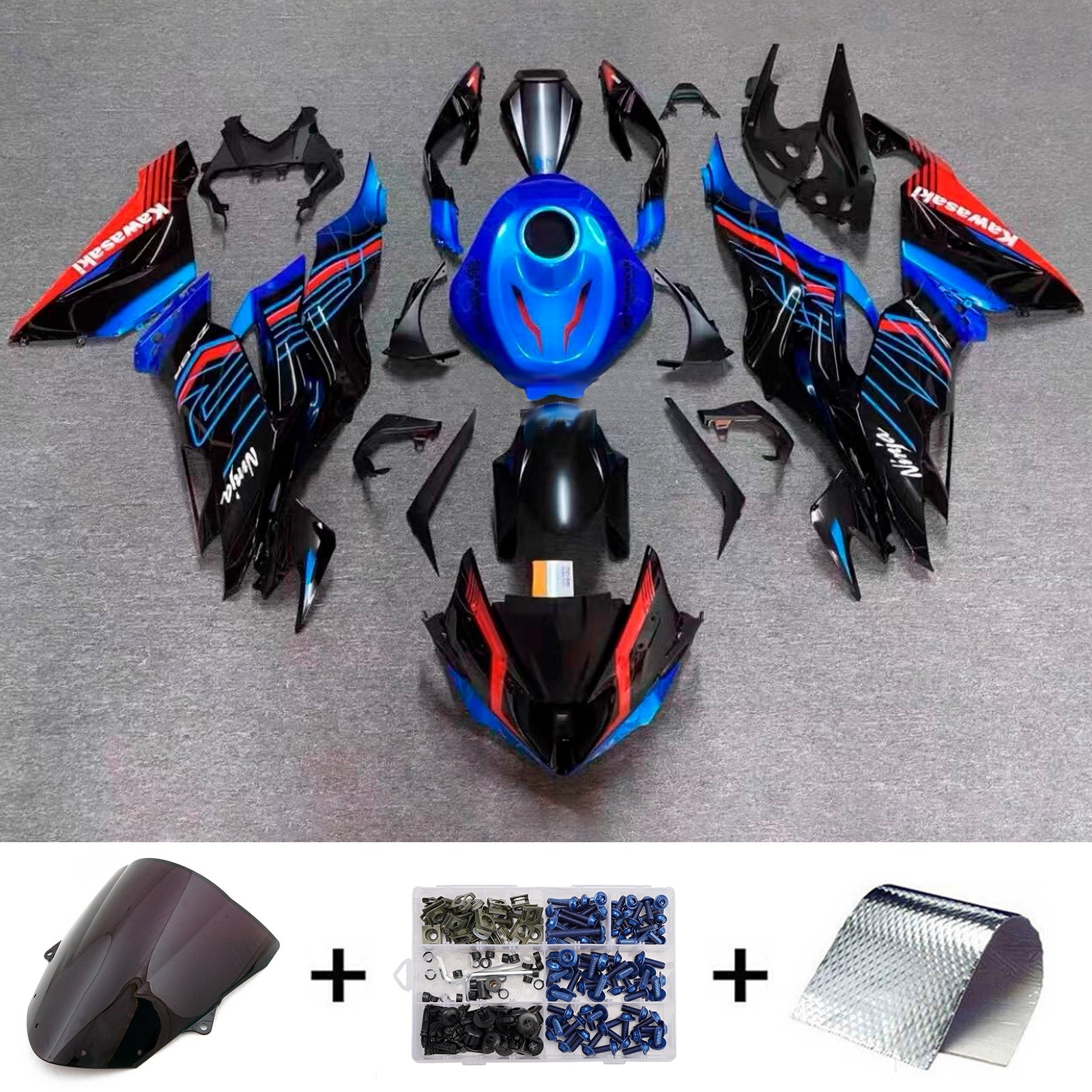 Kit carenatura iniezione carrozzeria in plastica ABS adatta per Kawasaki ZX-6R 2024-2025