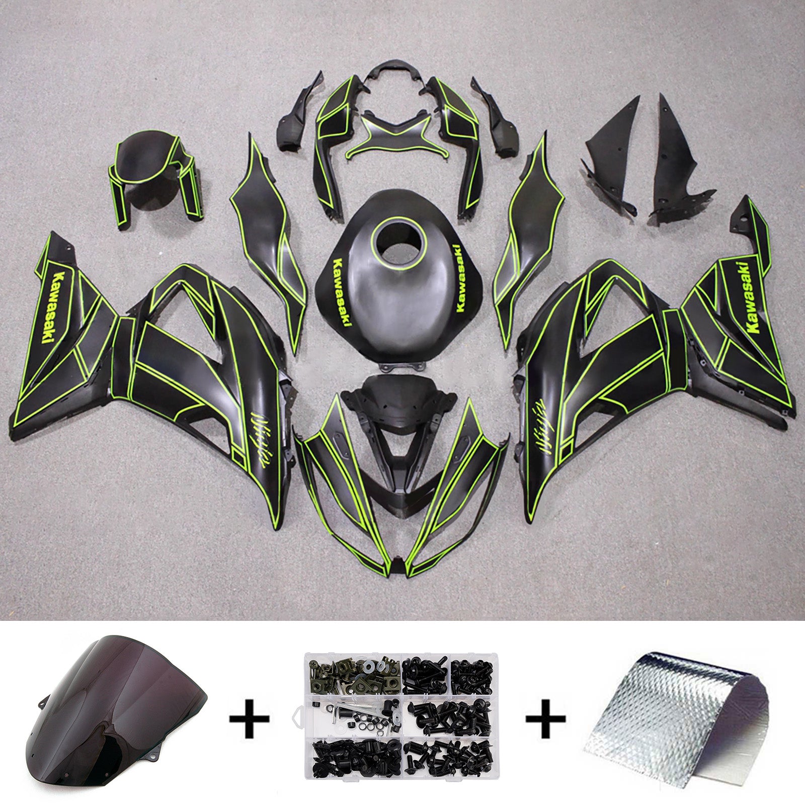 Kit carena iniezione carrozzeria in plastica ABS adatta per Kawasaki ZX6R 636 2013-2018