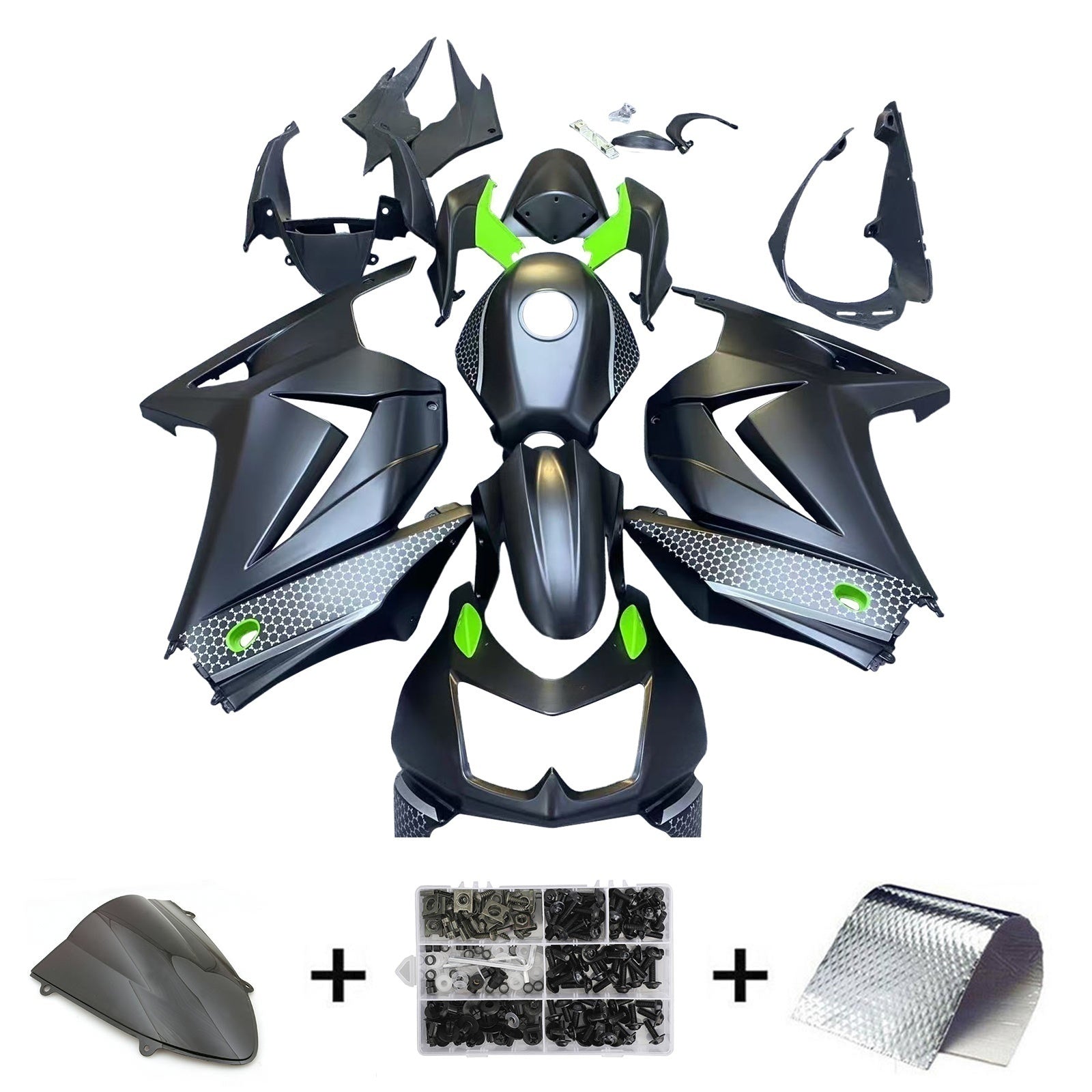 Injection Fairing Kit Bodywork Plastic ABS fit For Kawasaki EX250 Ninja250R 2008-2012