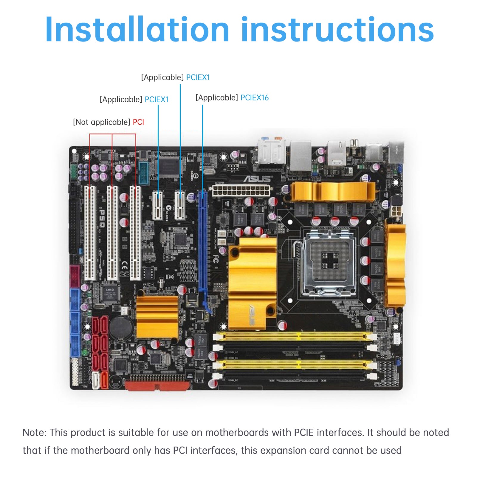 Hub 2.0 PCIe til USB 2.0 Expansion Card Moschip Adapter Card 4pin strømforsyning
