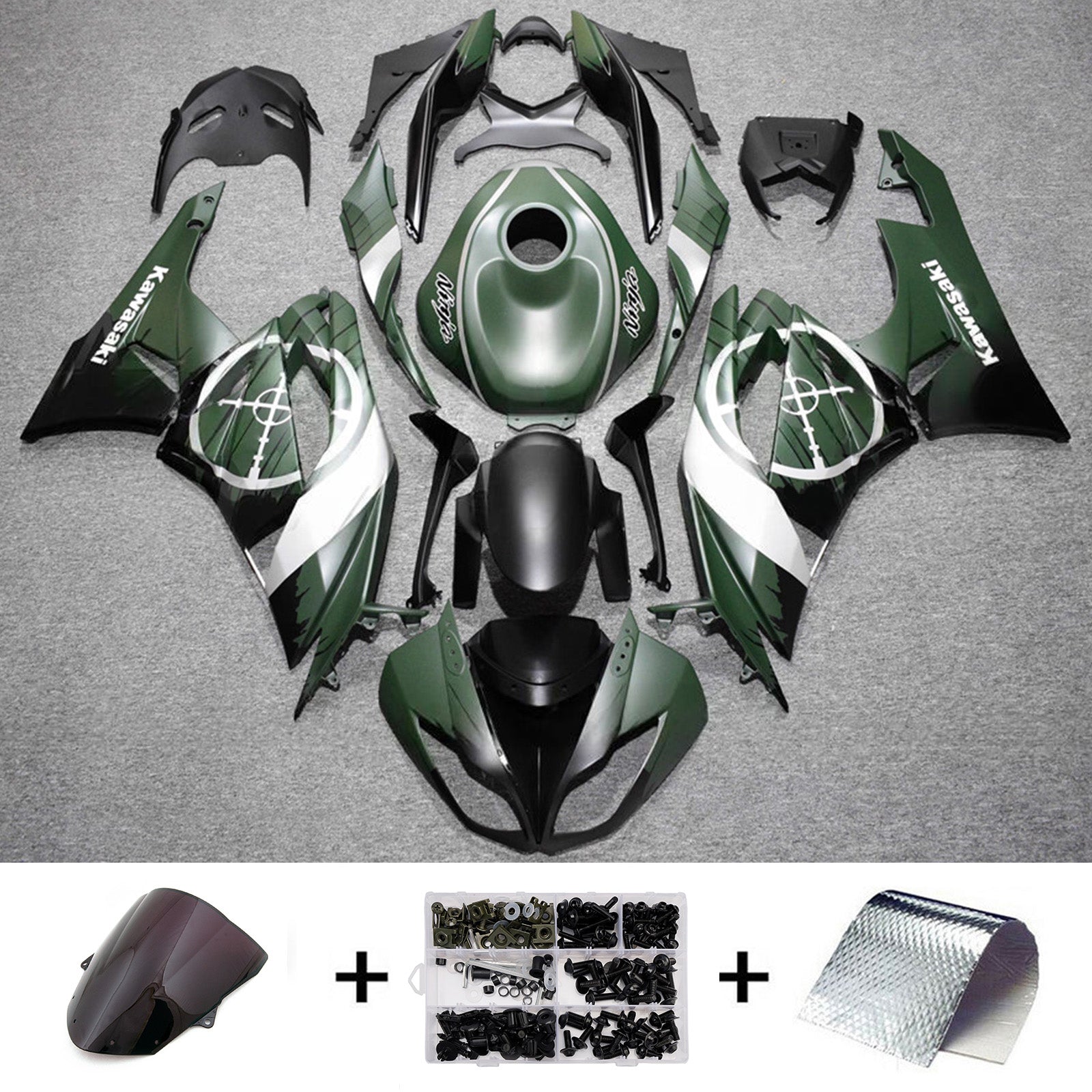 Injection Fairing Kit Bodywork Plastic ABS fit For Kawasaki ZX6R 636 2009-2012
