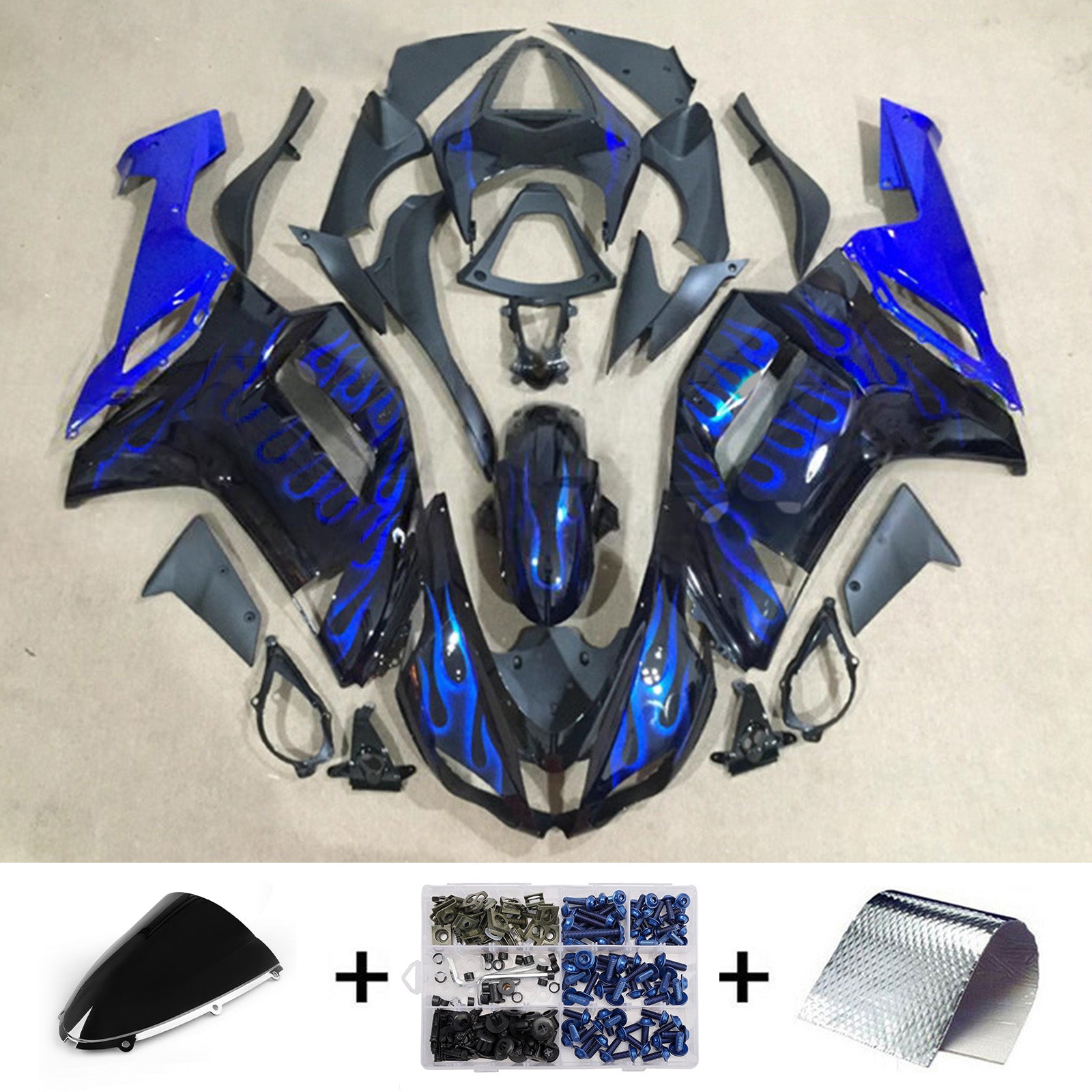 Injection Fairing Kit Bodywork Plastic ABS fit For Kawasaki ZX6R 636 2007-2008