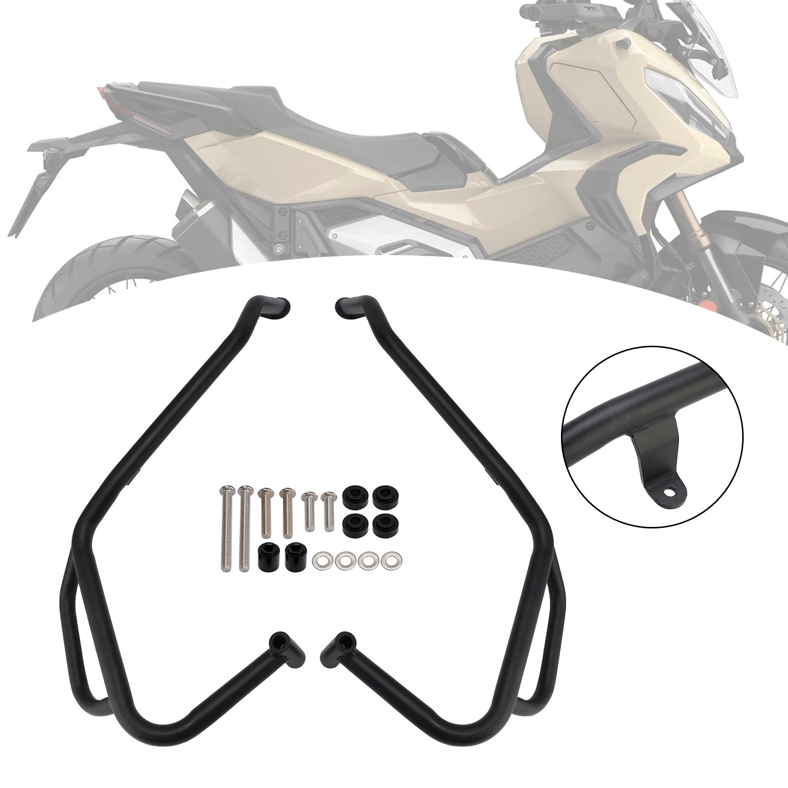 Crash Bar Lower Engine Guard Steel Frame Fit For Honda Xadv750 X-Adv 750 25 Silver