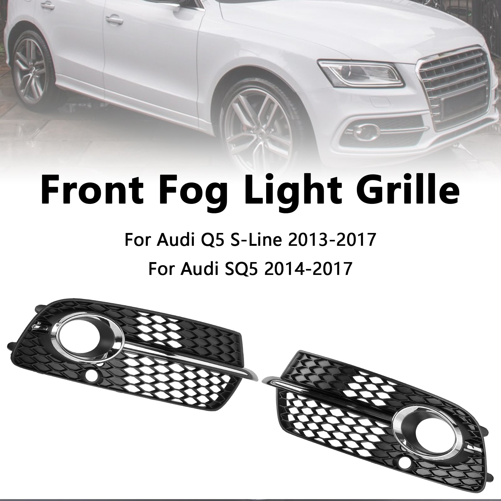 2013-2017 Audi Q5 S-Line Front Bumper Fog Light Grille 8R0807681S