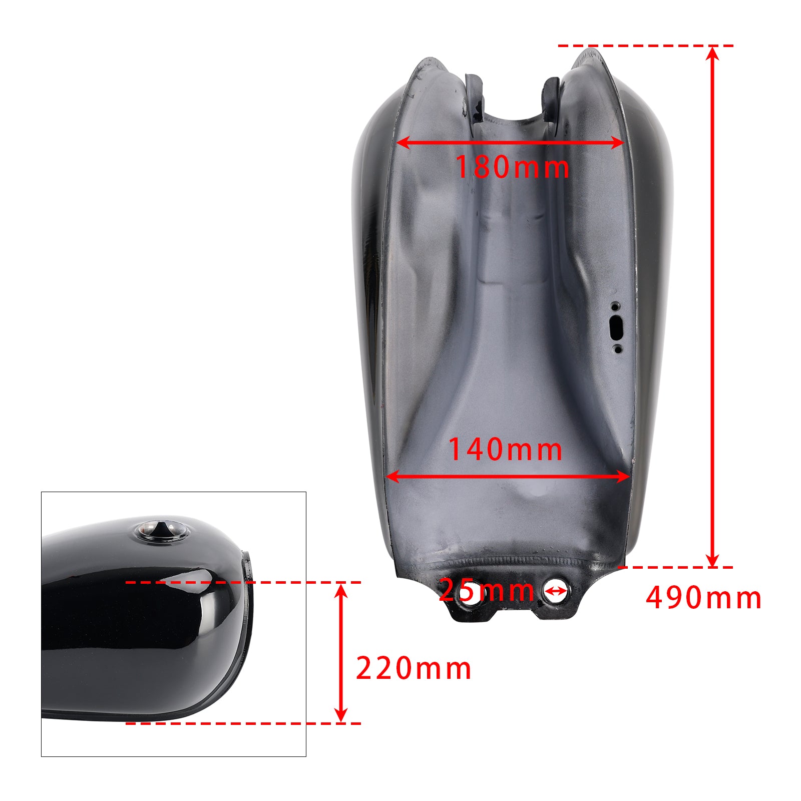 1994-1999 Suzuki GN 125 (NF41A) 4T CLASSIC RETRO GAS FUEL TANK GLOSSY BLACK