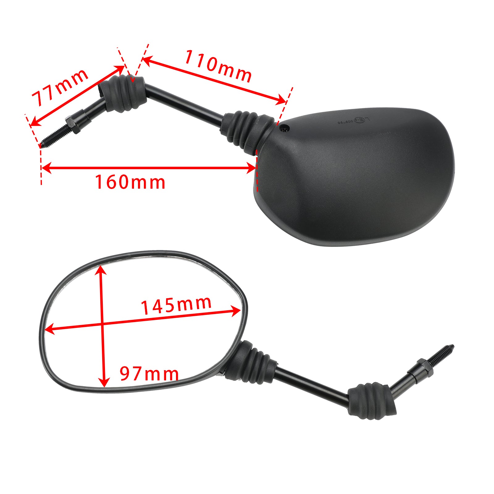 Sada zrkadiel - ľavá & Pravý 8mm pre Piaggio TPH NRG MC3 Typhoon NTT SKR Zip 50cc