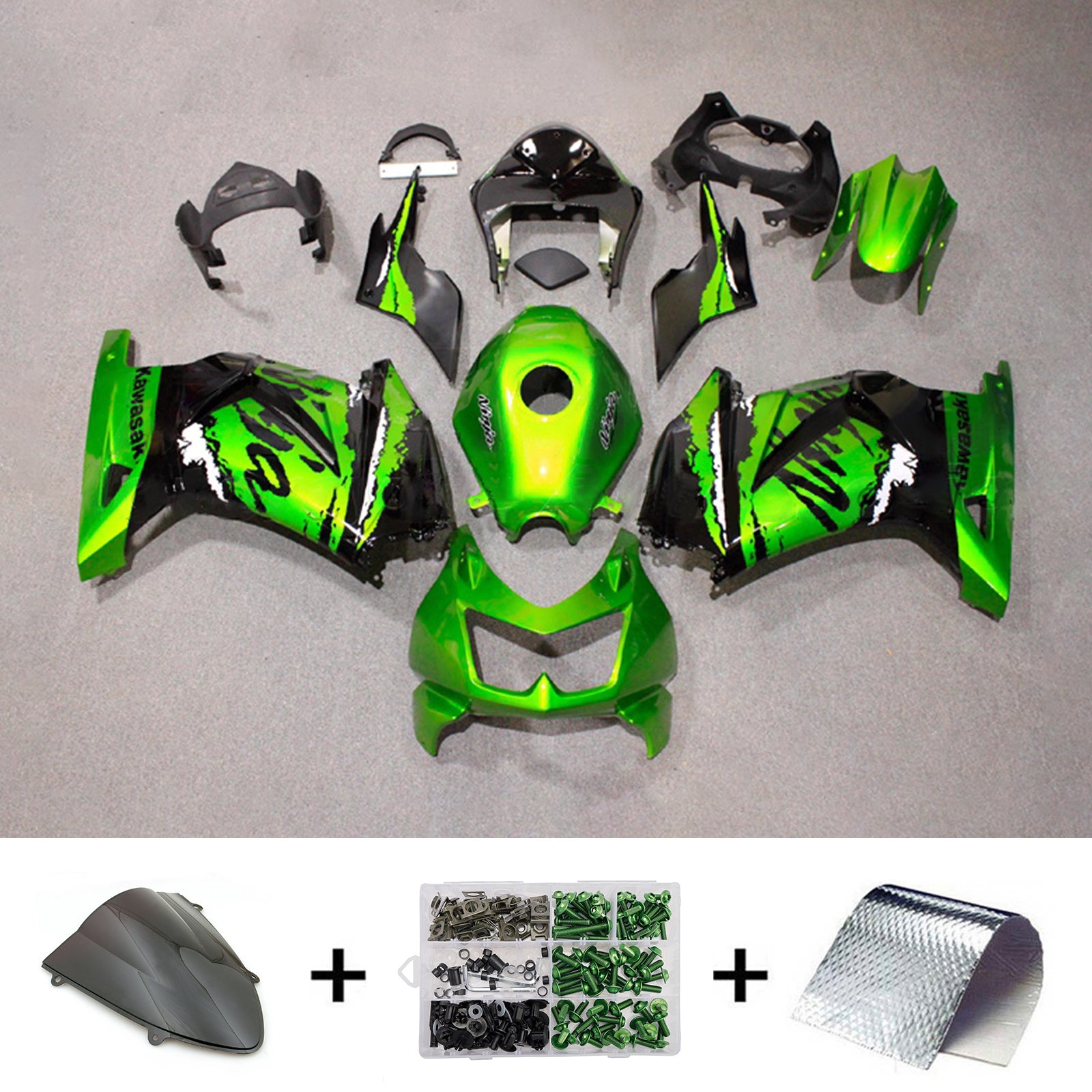 Kit carena iniezione carrozzeria in plastica ABS adatta per Kawasaki EX250 Ninja250R 2008-2012