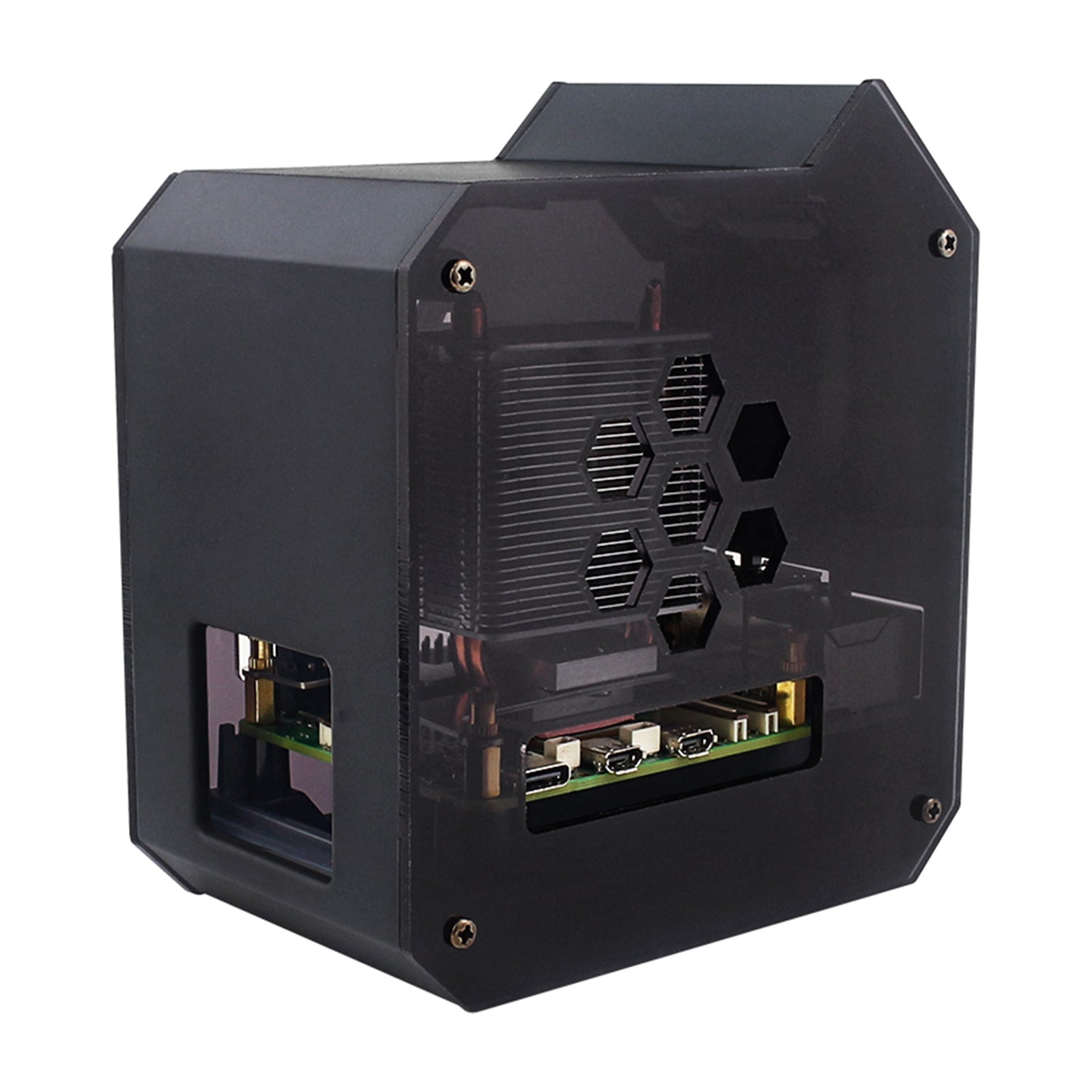 Raspberry Pi 5 Vertikal Tower Fan Set med 0,96 tum OLED SCREEN RADIATOR SCAL